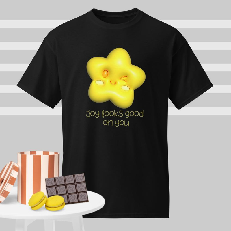 Joy Looks Good On You | Positive Flower Graphic Tee | Uplifting Quote Shirt by Abi Kaya Creates™
