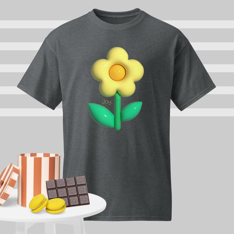 Joy Flower T-Shirt | Positive Flower Graphic Tee | Uplifting Quote Shirt by Abi Kaya Creates™