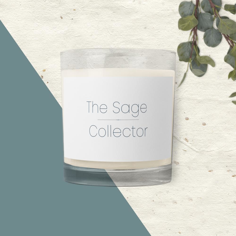 The Sage Collector Candle | White Minimalist Soy Candle | Christian & Stoic Reflection Gift by Abi Kaya Creates™
