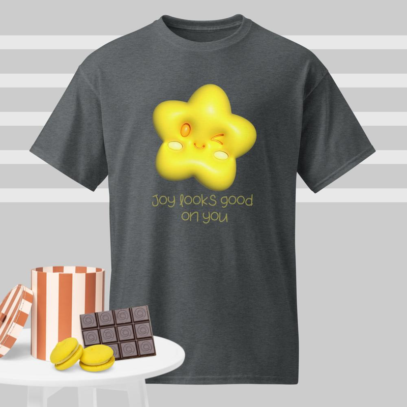 Joy Looks Good On You | Positive Flower Graphic Tee | Uplifting Quote Shirt by Abi Kaya Creates™