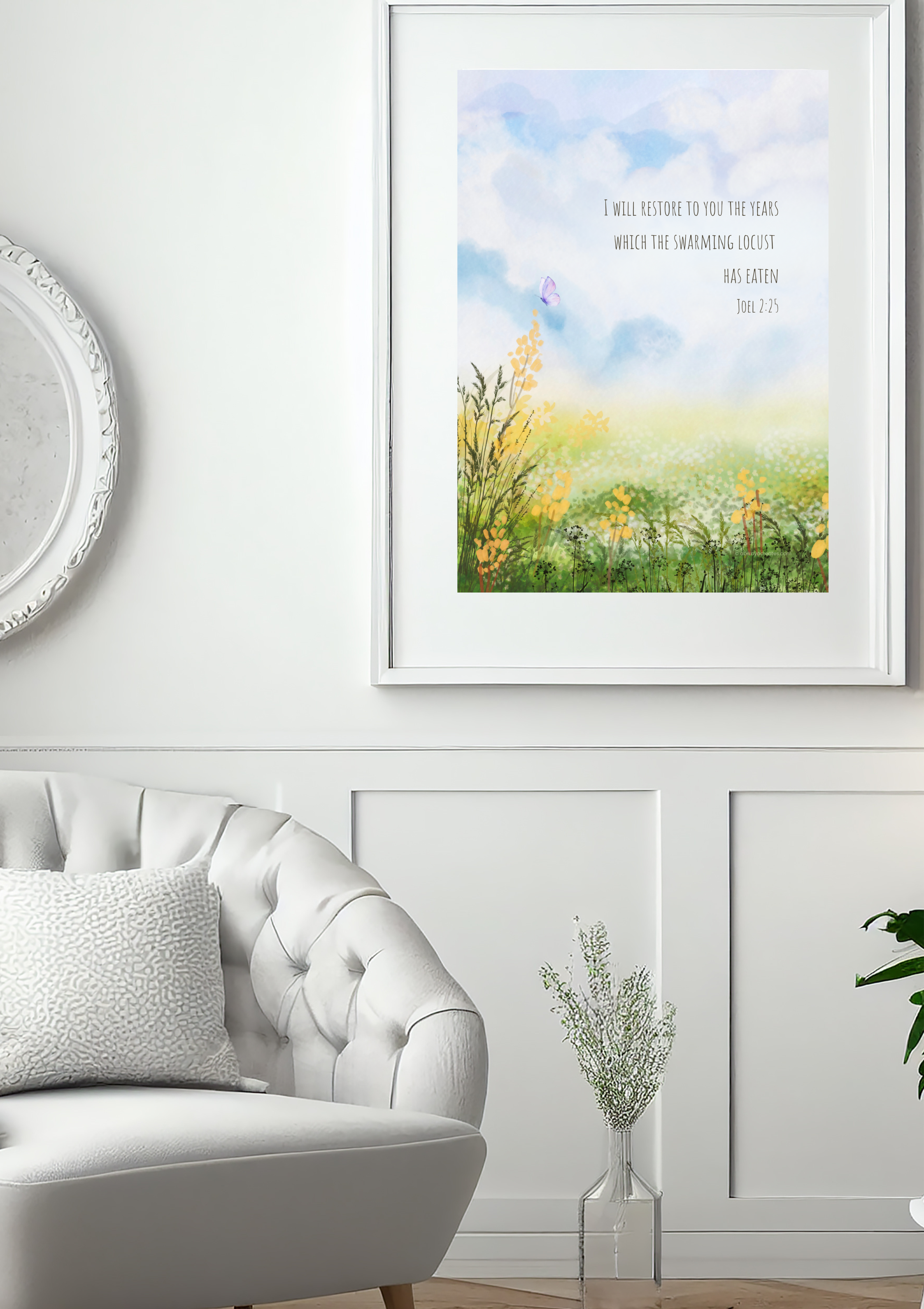 Design #96 - Joel 2:25 Printable – I Will Restore the Years | Christian Restoration Wall Art | Printable Wall Art | Christian Gift (A6–A3+, PDF)