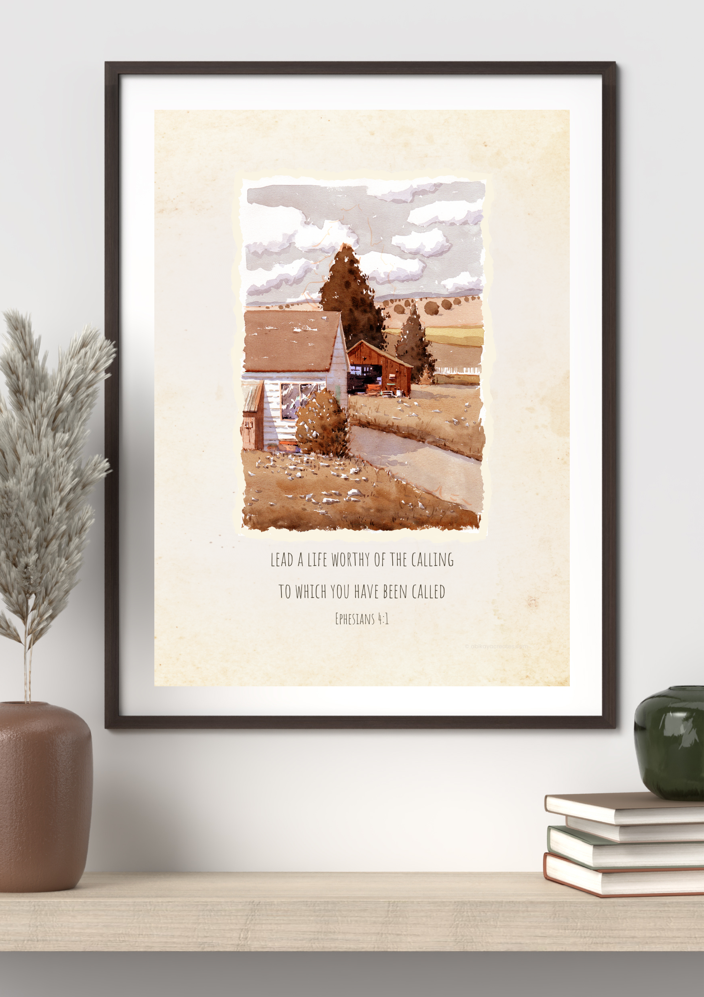 Design #100 - Worthy of the Calling – Ephesians 4:1 Printable Scripture Art | Christian Purpose & Calling Wall Decor| Christian Gift (A6–A3+, PDF)