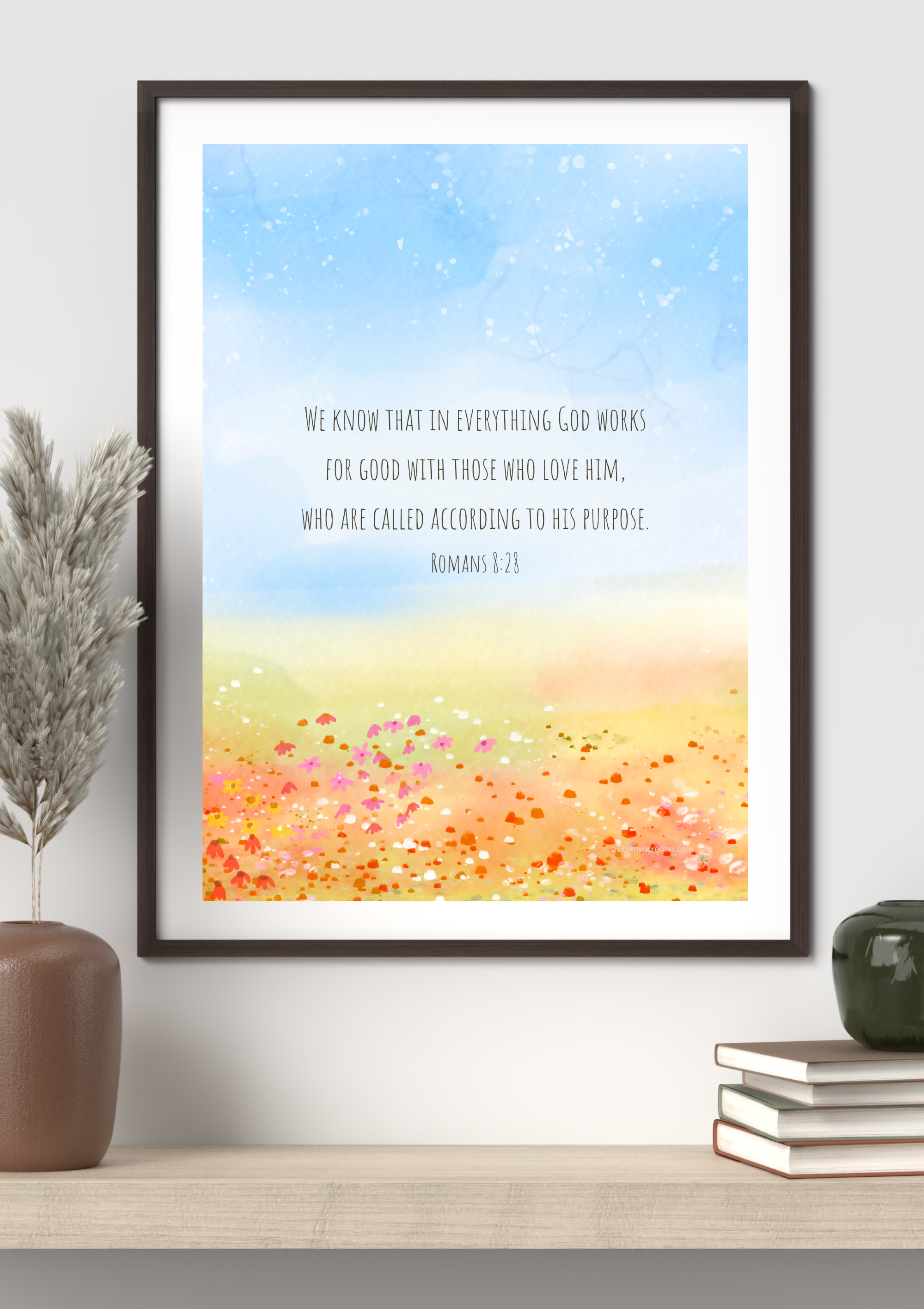 Design #93 - Romans 8:28 Scripture Wall Art – All Things Work for Good | Faith Printable Download | Scripture Wall Art | Printable Wall Art | Christian Gift (A6–A3+, PDF) 