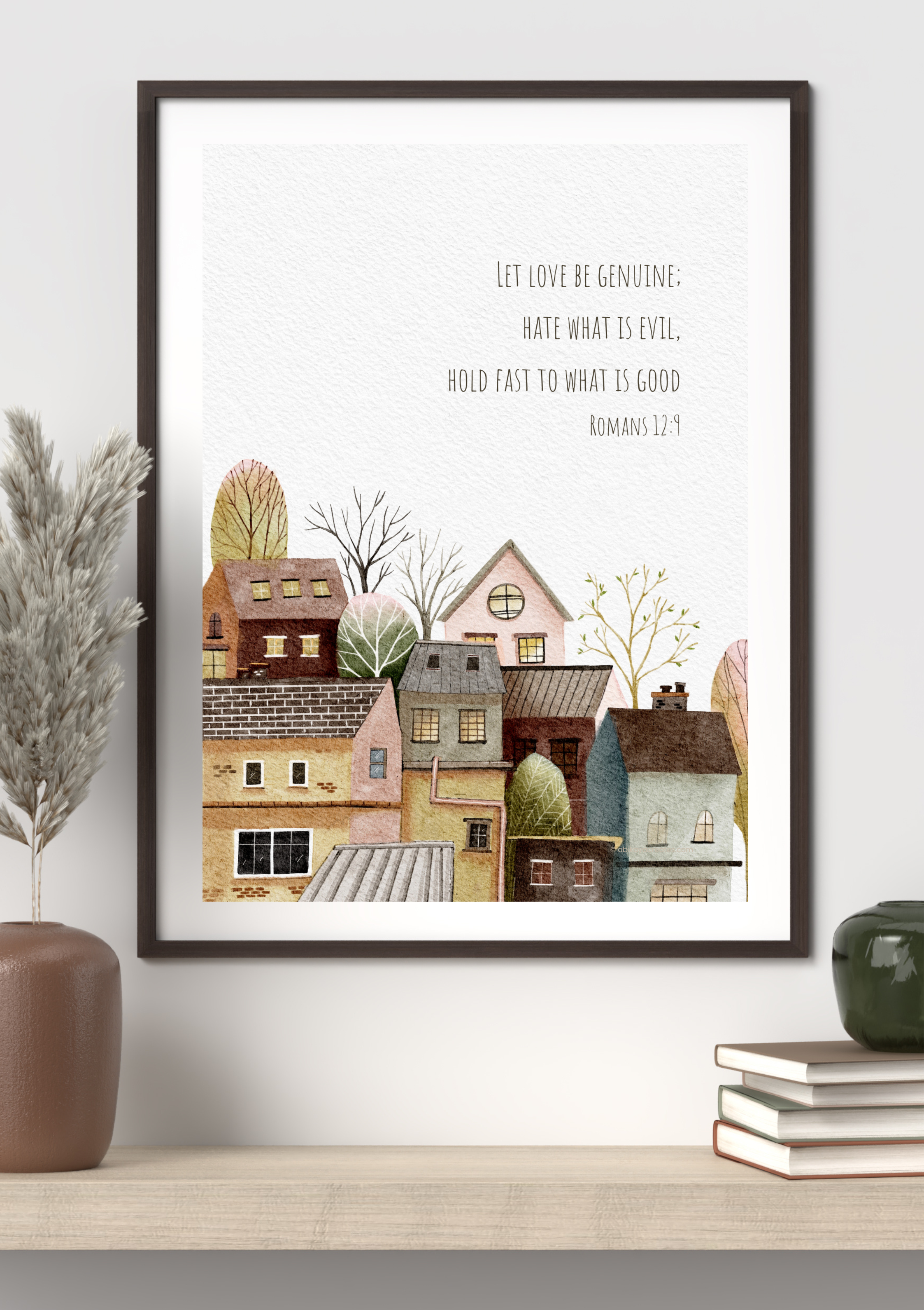 Design #101 - Let Love Be Genuine – Romans 12:9 Printable Scripture Art | Christian Love and Community Wall Decor | Christian Gift (A6–A3+, PDF)