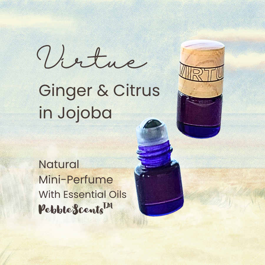 Ginger & Citrus Handmade Natural Perfume Oil Roller Mini-Bottle in Golden Jojoba Oil | Aromatherapy | Motivating Blend for Focus (1.5mL)