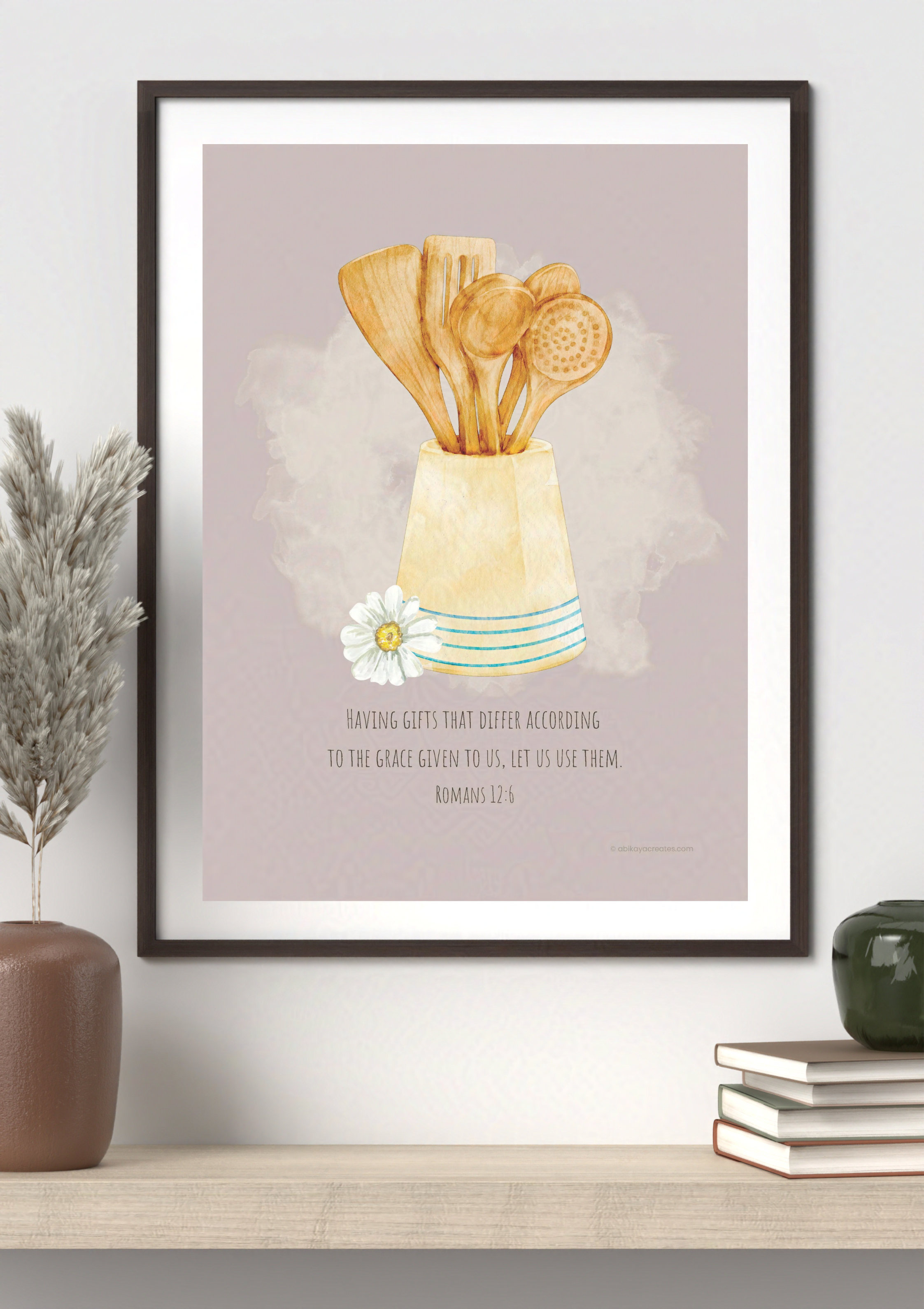 Design #33 - Your Gifts Matter – Romans 12:6 Printable Wall Art | Christian Kitchen Art | Christian Gift (A6–A3+, PDF)