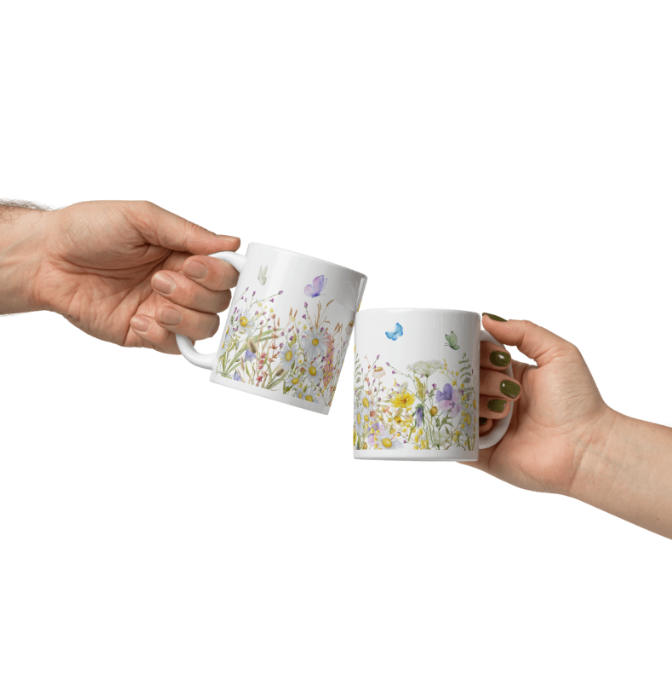 Wildflowers in Bloom Mug | Botanical Watercolor Mug | Nature-Inspired Gift by Abi Kaya Creates™