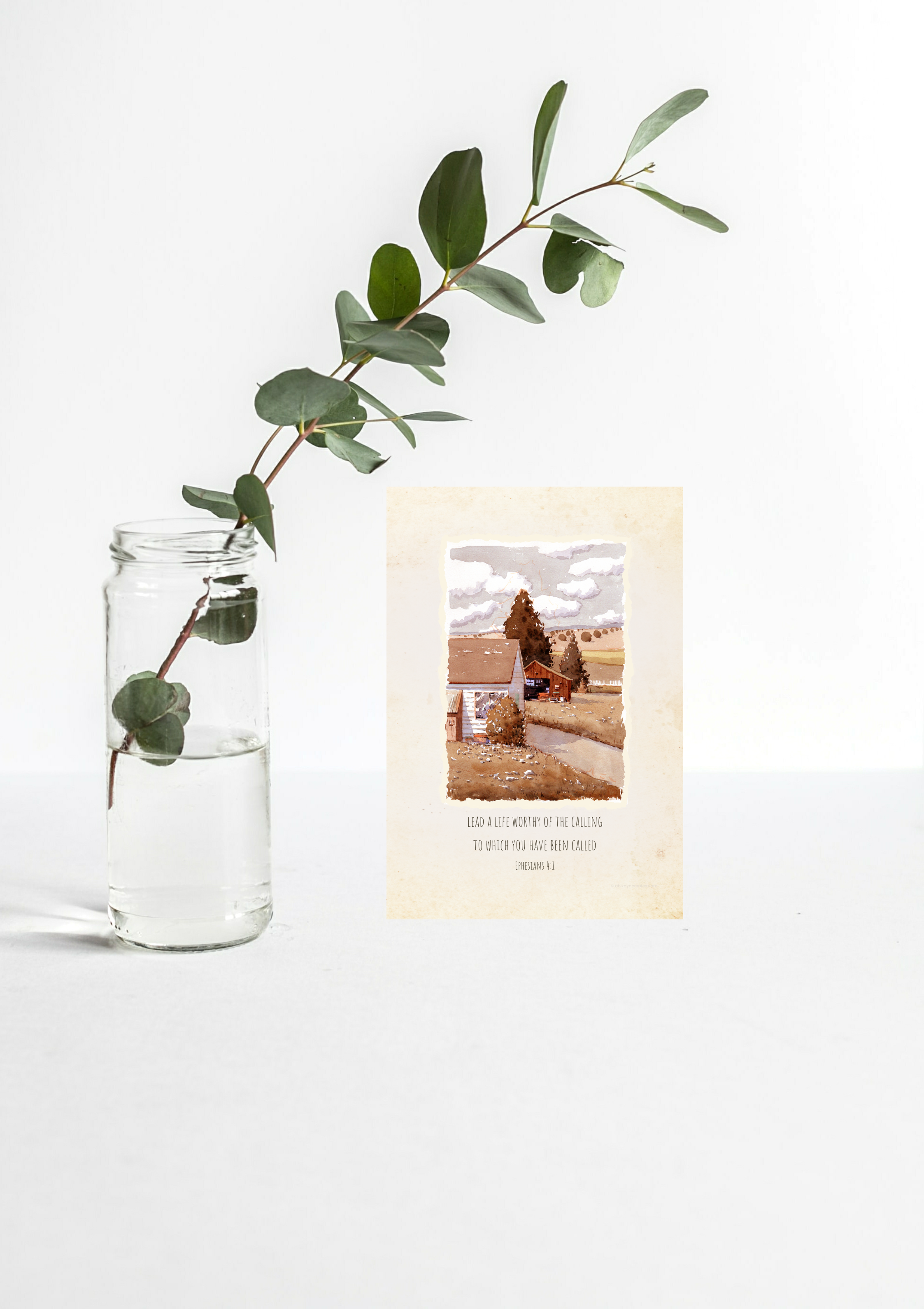 Design #100 - Worthy of the Calling – Ephesians 4:1 Printable Scripture Art | Christian Purpose & Calling Wall Decor| Christian Gift (A6–A3+, PDF)