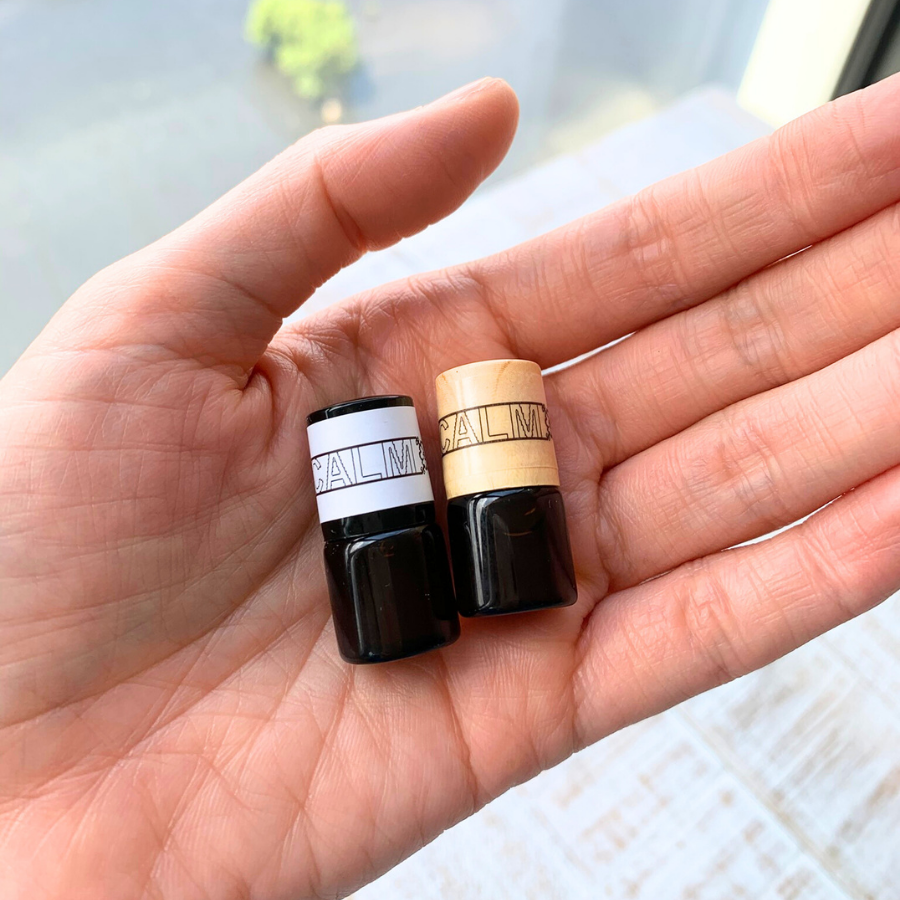 Lavender & Frankincense Handmade Natural Perfume Oil Roller Mini-Bottle in Golden Jojoba Oil | Aromatherapy | Grounding Scent Calm (1.5mL)