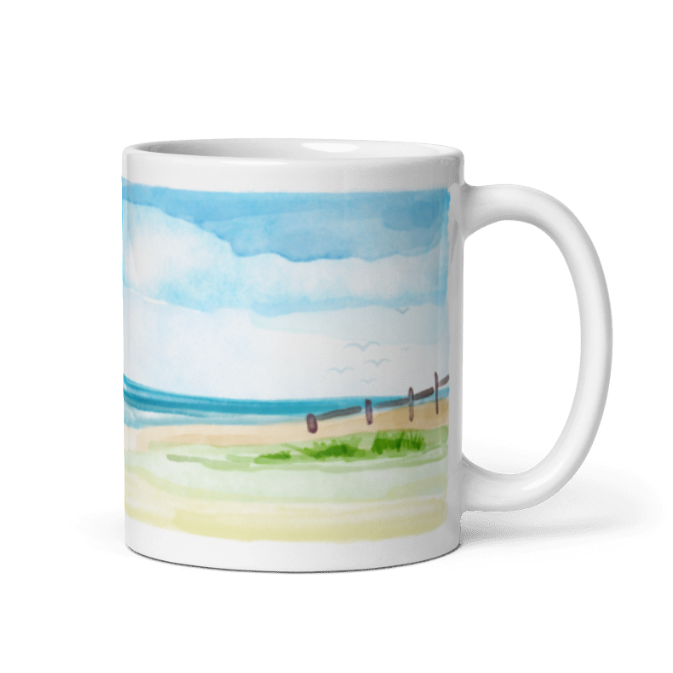 Coastal Calm Mug | Seascape Watercolour Mug | Ocean-Inspired Gift by Abi Kaya Creates™