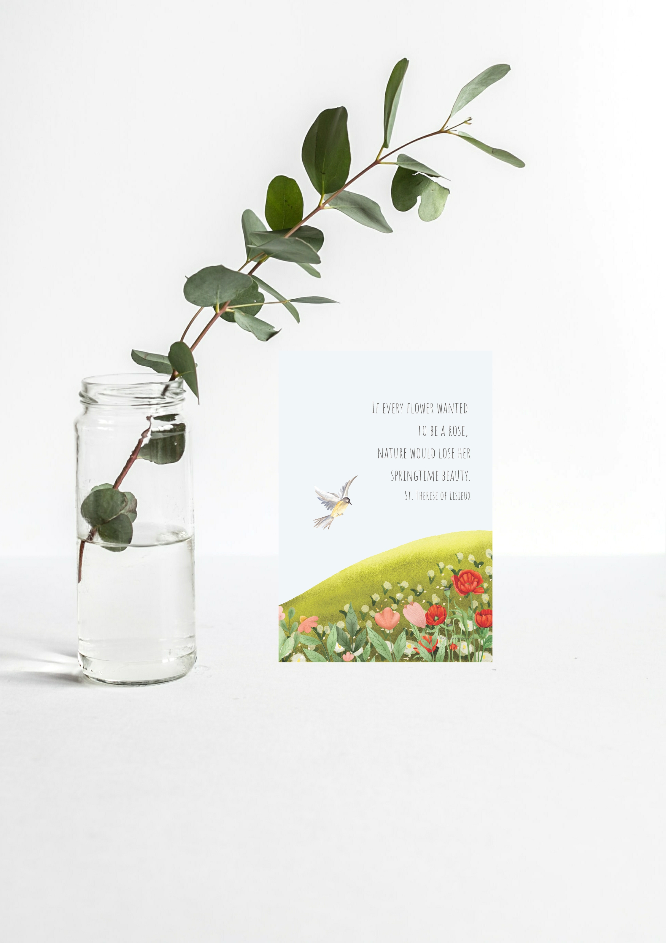 Design #10 - “If Every Flower Wanted to Be a Rose” Printable | St. Thérèse of Lisieux Quote | Wall Art | Christian Art | Christian Gift (A6–A3+, PDF)