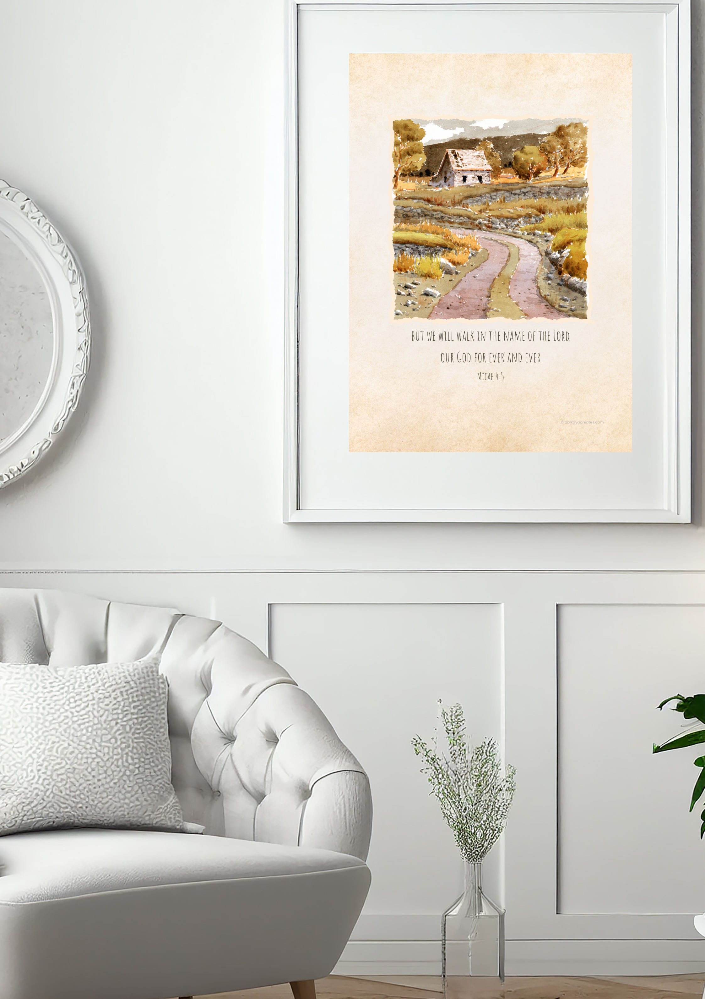 Design #102 - Walk in the Name of the Lord – Micah 4:5 Printable Art | Christian Journey Faith Wall Décor | Scripture Décor | Christian Gift (A6–A3+, PDF)