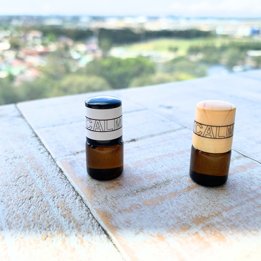 Lavender & Frankincense Handmade Natural Perfume Oil Roller Mini-Bottle in Golden Jojoba Oil | Aromatherapy | Grounding Scent Calm (1.5mL)