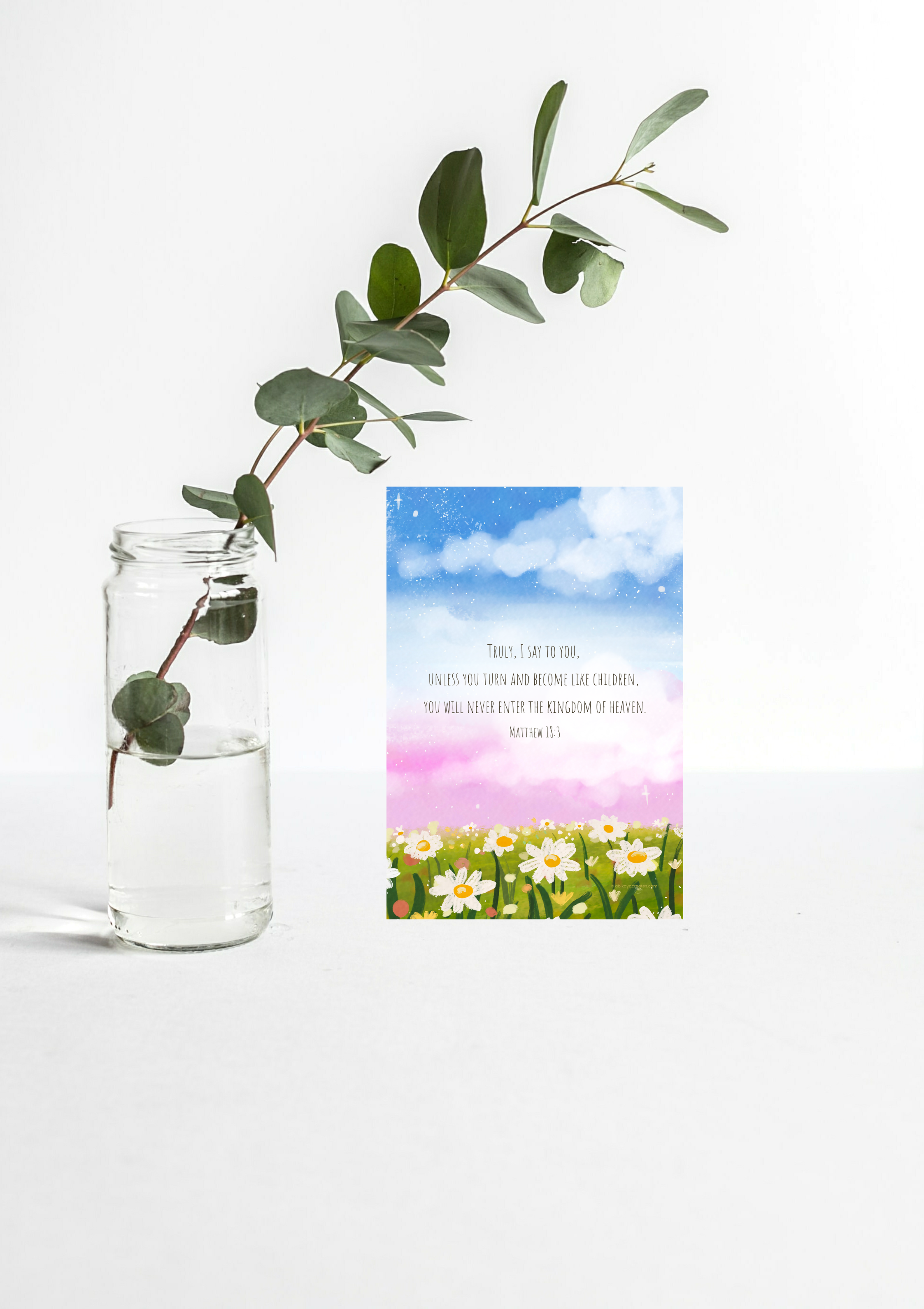 Design #91 - Matthew 18:3 Printable – Become Like Children Scripture Wall Art | Pastel Christian Digital Download | Scripture Wall Art | Printable Wall Art | Christian Gift (A6–A3+, PDF)