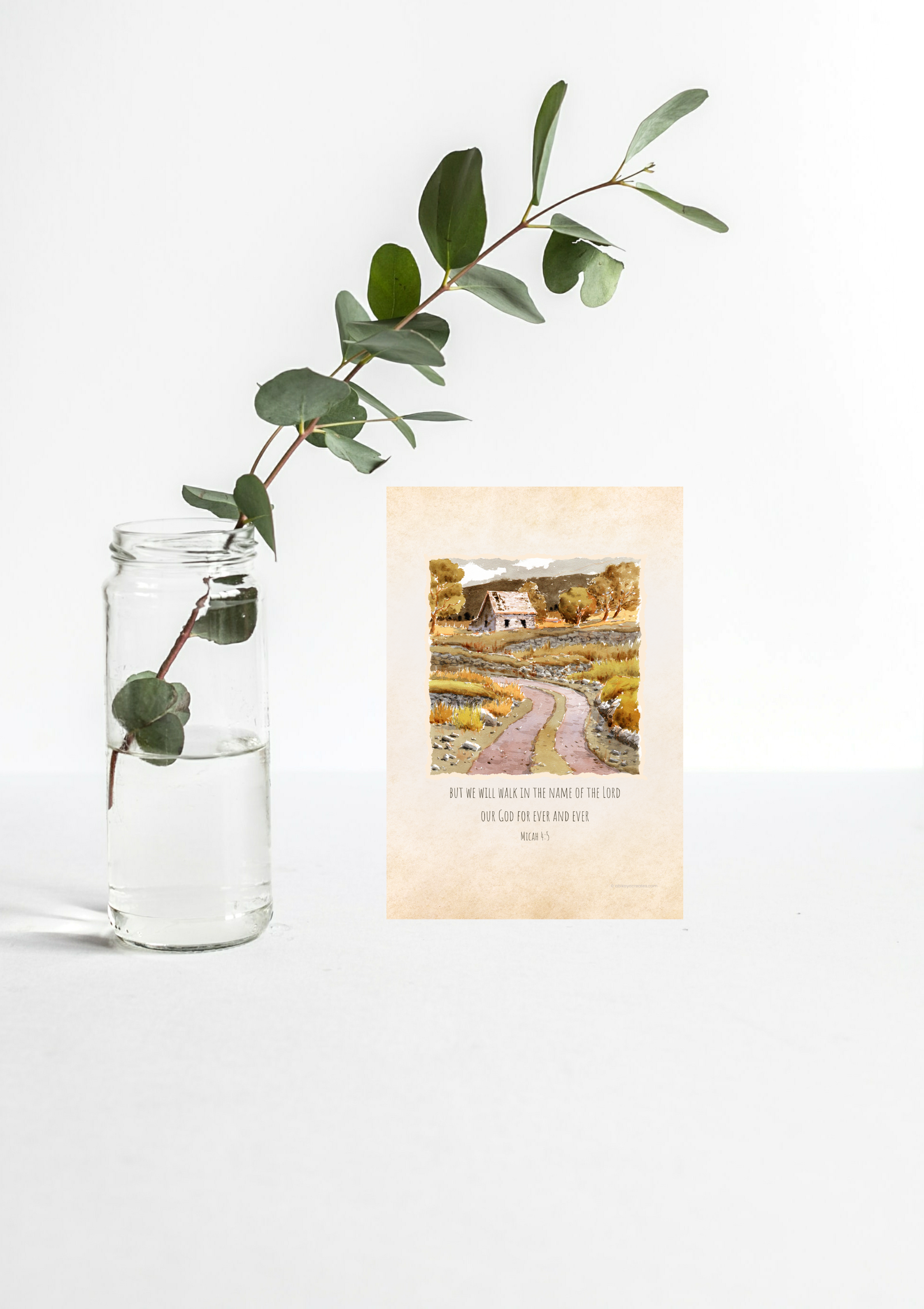 Design #102 - Walk in the Name of the Lord – Micah 4:5 Printable Art | Christian Journey Faith Wall Décor | Scripture Décor | Christian Gift (A6–A3+, PDF)