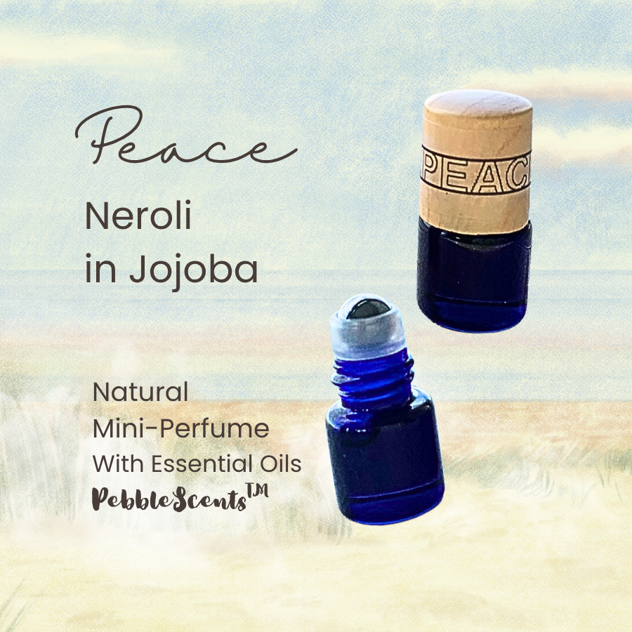 Neroli Essential Oil Handmade Natural Perfume Roller Mini-Bottle in Golden Jojoba Oil | Aromatherapy | Calming Perfume Inner Peace (1.5mL)