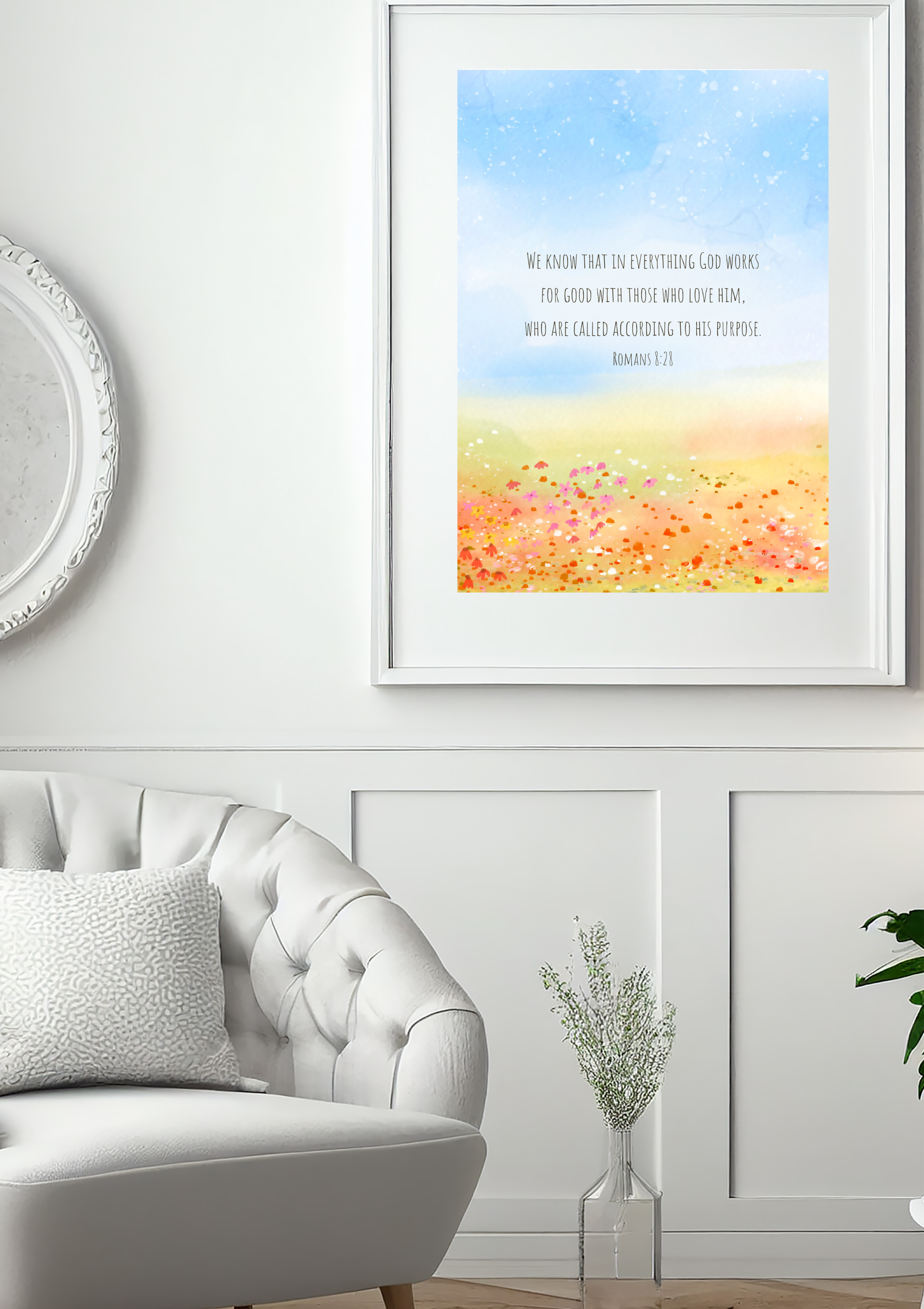 Design #93 - Romans 8:28 Scripture Wall Art – All Things Work for Good | Faith Printable Download | Scripture Wall Art | Printable Wall Art | Christian Gift (A6–A3+, PDF) 