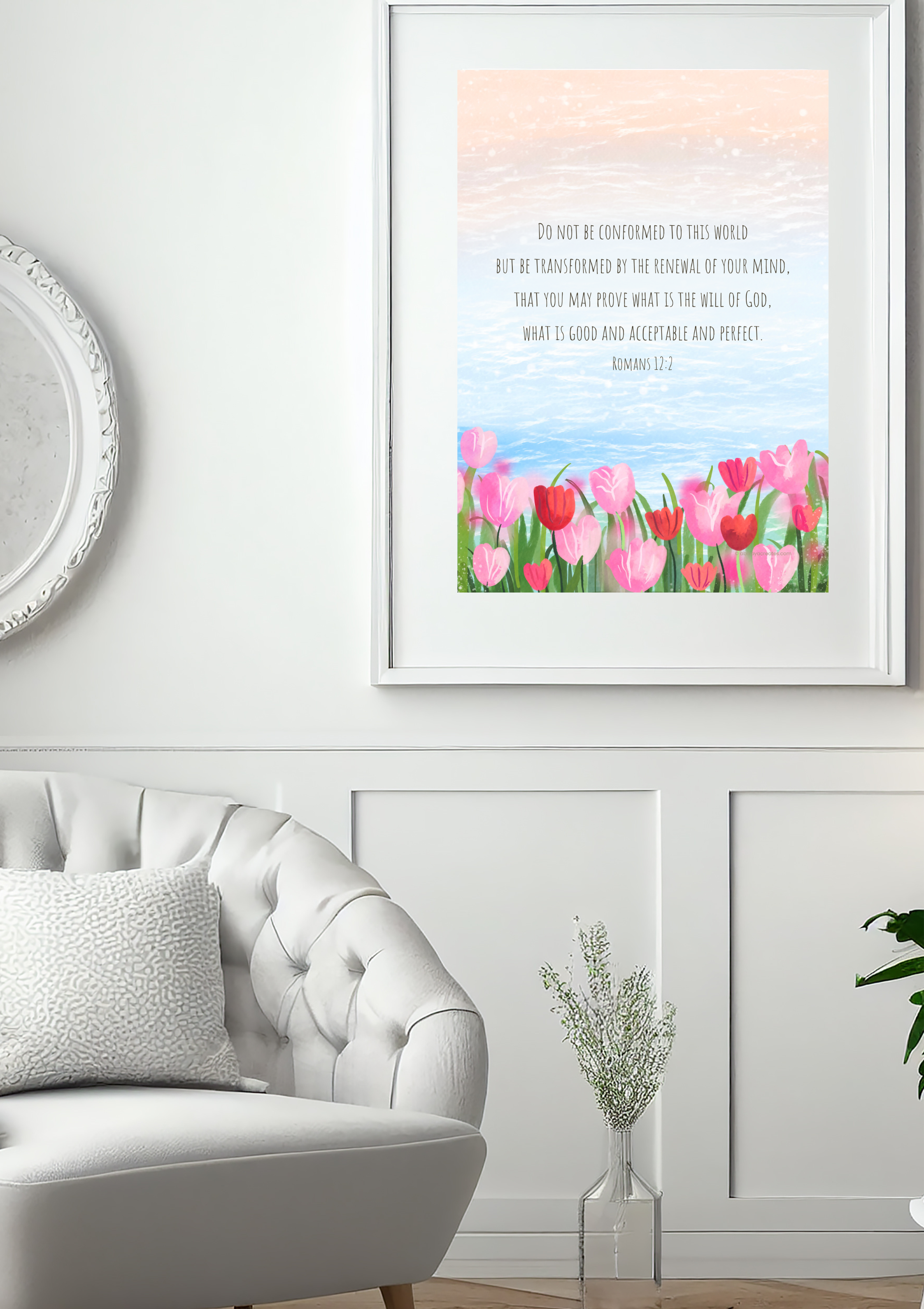 Design #97 - Romans 12:2 Printable – Be Transformed by the Renewal of Your Mind | Christian Wall Art | Christian Gift (A6–A3+, PDF)