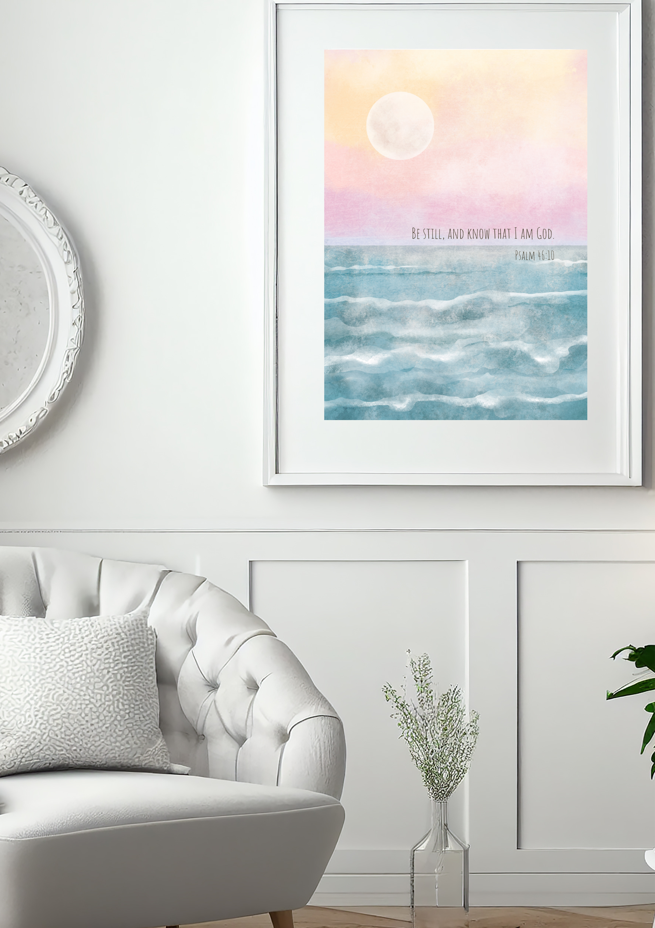 Design #95 - Psalm 46:10 Printable – Be Still and Know That I Am God | Peaceful Scripture Art | Printable Wall Art | Christian Gift (A6–A3+, PDF)