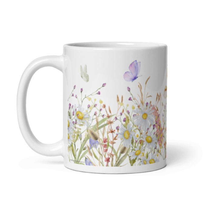 Wildflowers in Bloom Mug | Botanical Watercolor Mug | Nature-Inspired Gift by Abi Kaya Creates™