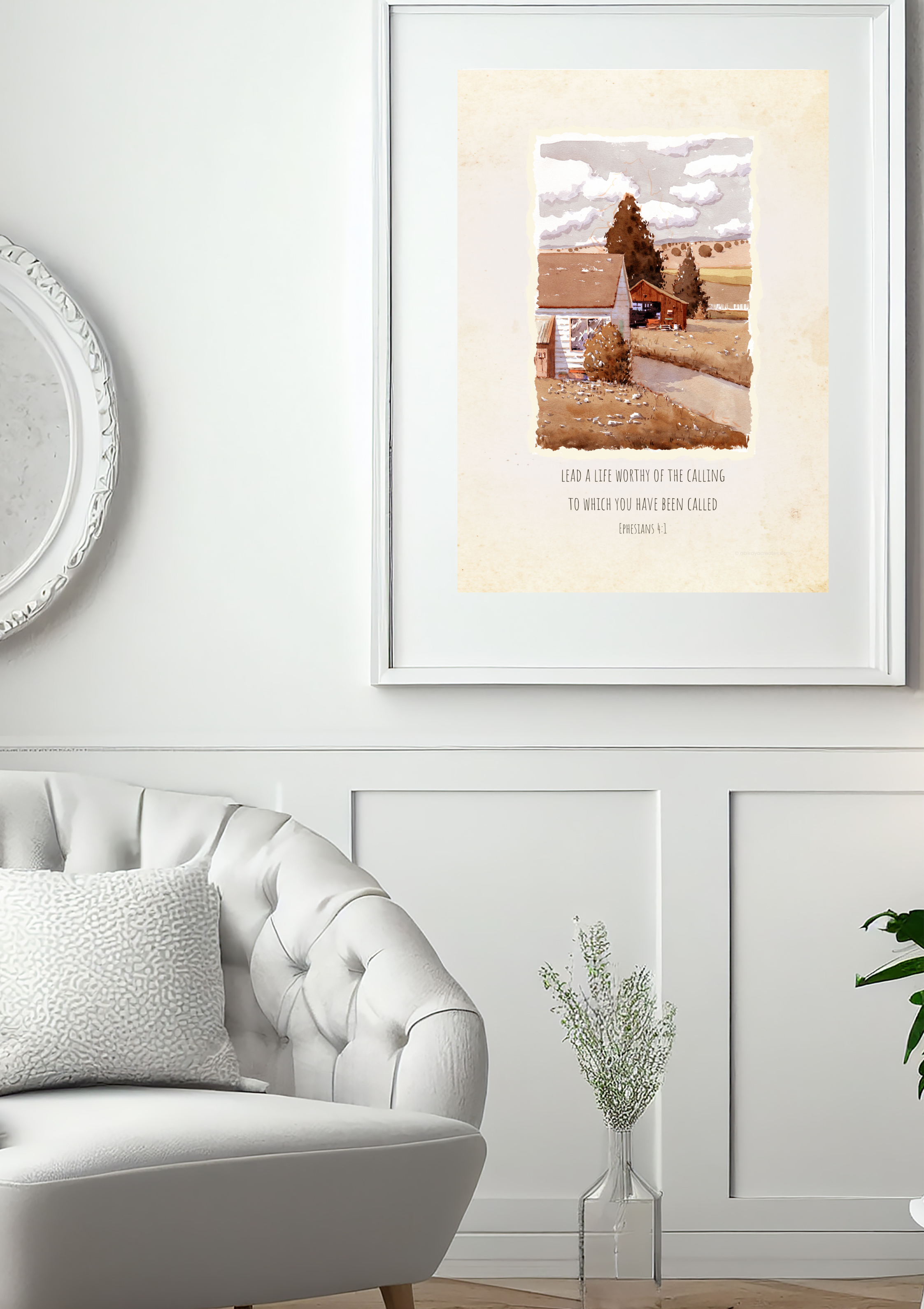 Design #100 - Worthy of the Calling – Ephesians 4:1 Printable Scripture Art | Christian Purpose & Calling Wall Decor| Christian Gift (A6–A3+, PDF)