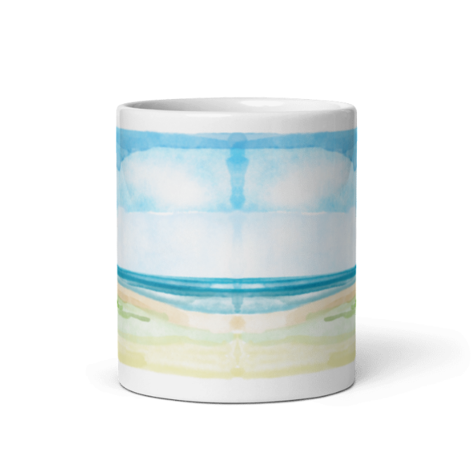 Coastal Calm Mug | Seascape Watercolour Mug | Ocean-Inspired Gift by Abi Kaya Creates™