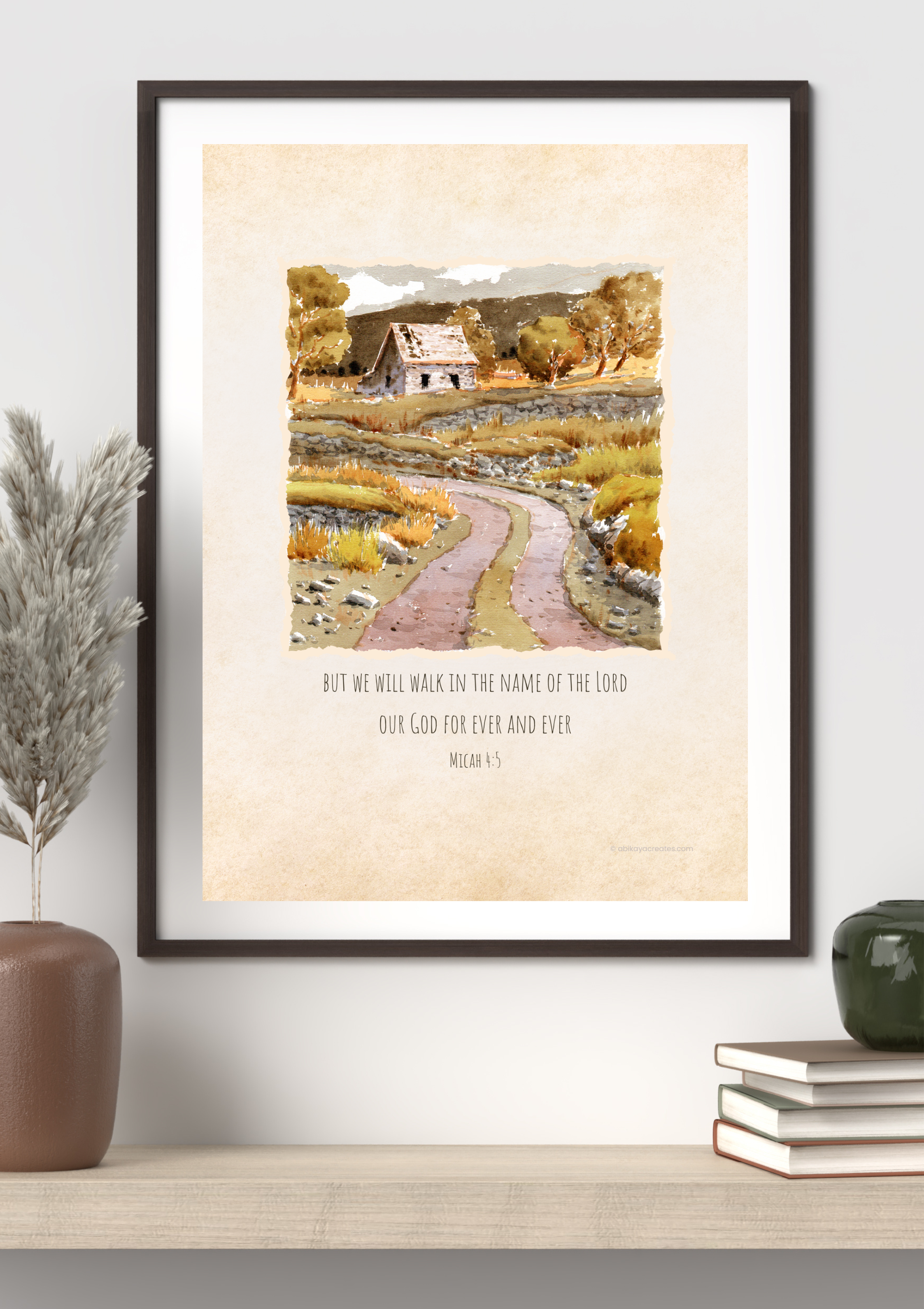 Design #102 - Walk in the Name of the Lord – Micah 4:5 Printable Art | Christian Journey Faith Wall Décor | Scripture Décor | Christian Gift (A6–A3+, PDF)
