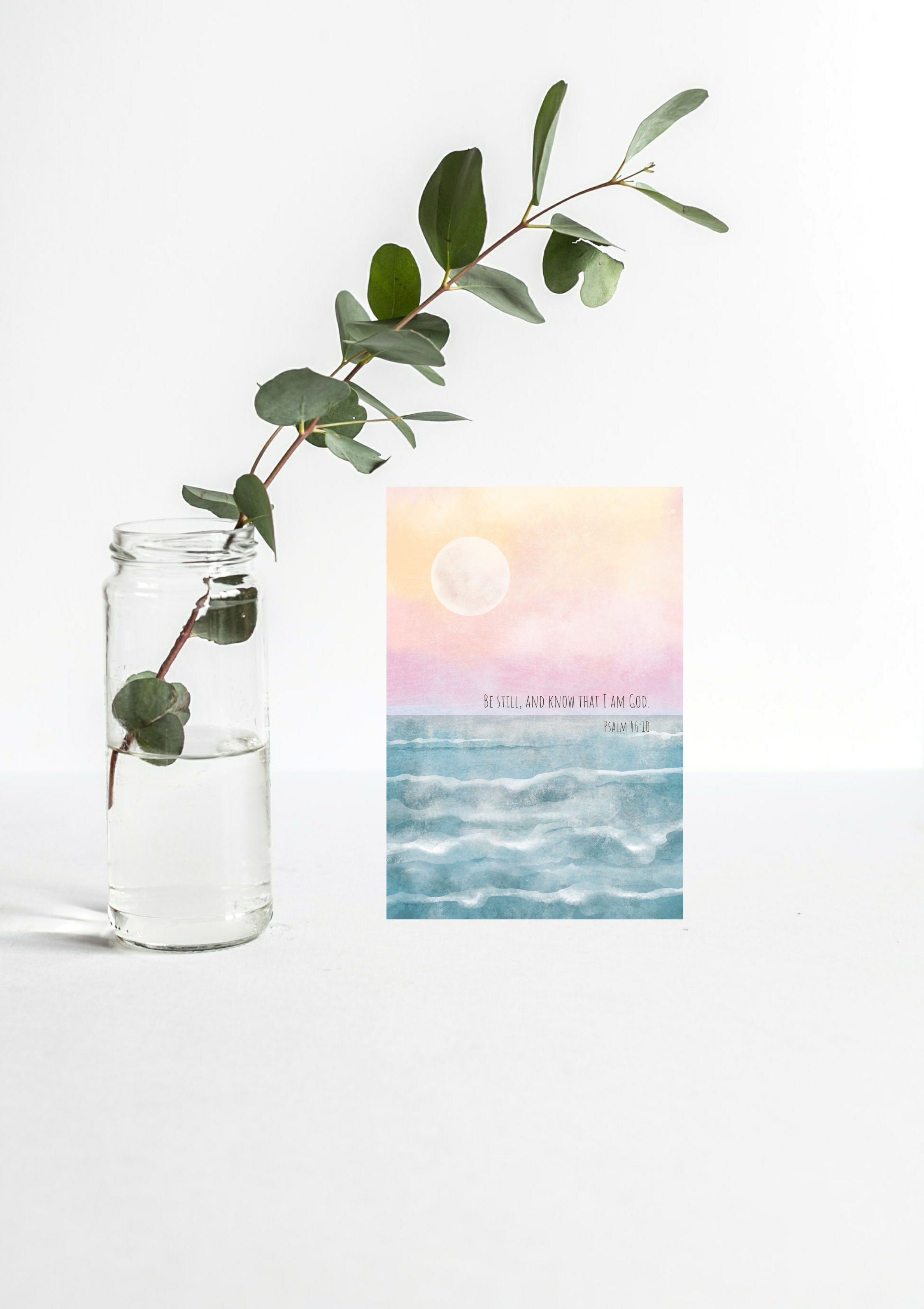 Design #95 - Psalm 46:10 Printable – Be Still and Know That I Am God | Peaceful Scripture Art | Printable Wall Art | Christian Gift (A6–A3+, PDF)
