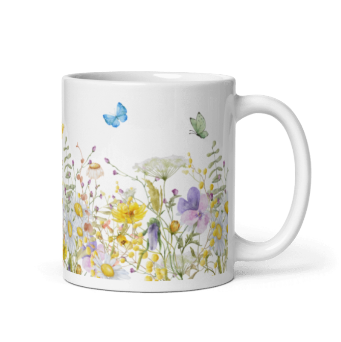 Wildflowers in Bloom Mug | Botanical Watercolor Mug | Nature-Inspired Gift by Abi Kaya Creates™