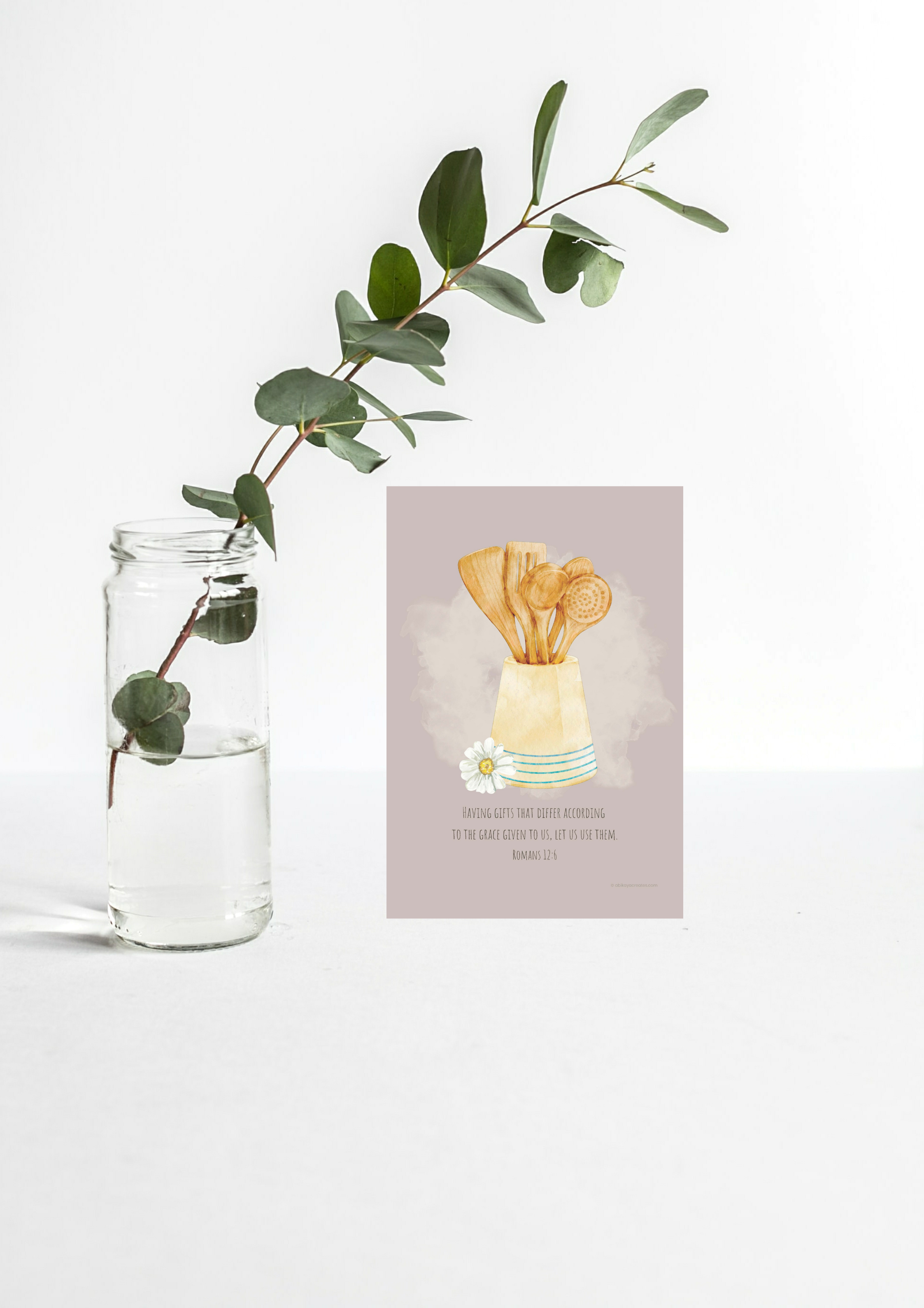 Design #33 - Your Gifts Matter – Romans 12:6 Printable Wall Art | Christian Kitchen Art | Christian Gift (A6–A3+, PDF)