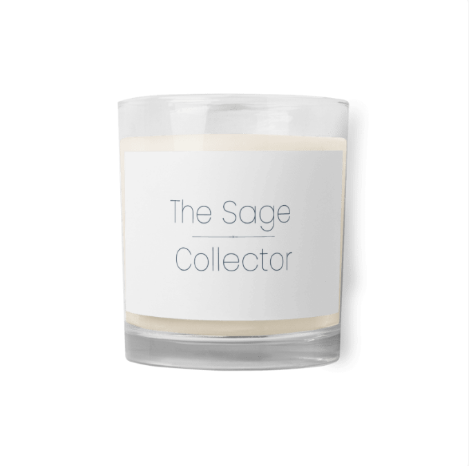 The Sage Collector Candle | White Minimalist Soy Candle | Christian & Stoic Reflection Gift by Abi Kaya Creates™