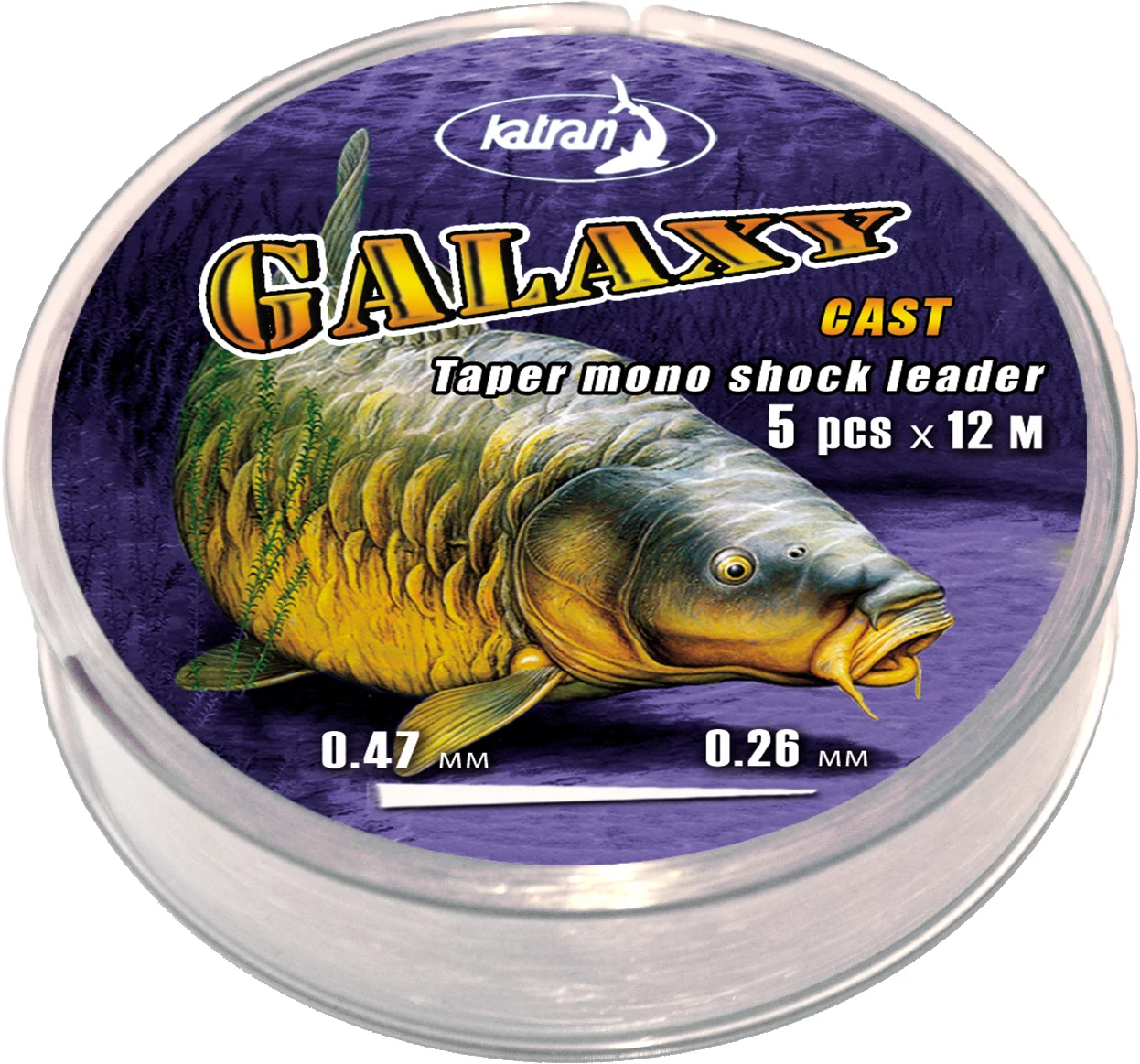 KATRAN TAPERED MONO SHOCK LEADER GALAXY CAST 5x12m