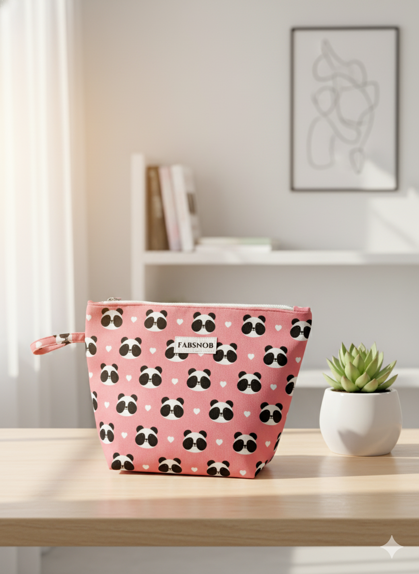 Panda Print Makeup Bag