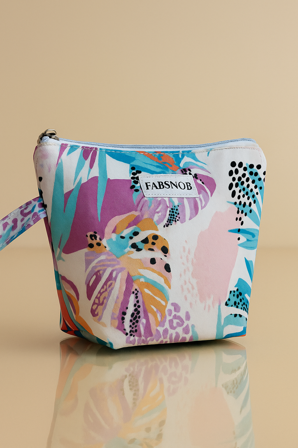 Tropical Print Cosmetic Bag