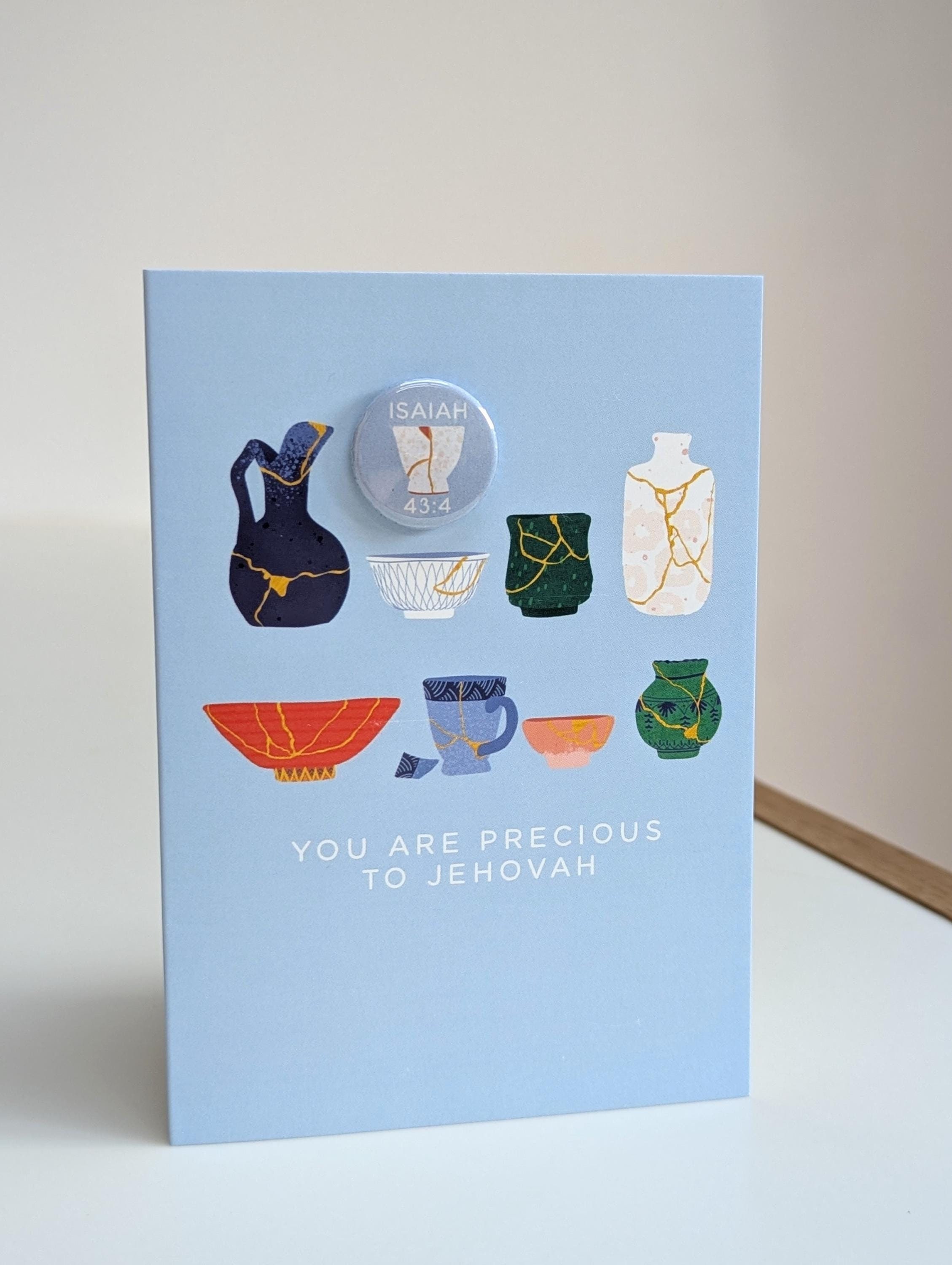 Precious to Jehovah Card & Pin Badge Kintsugi