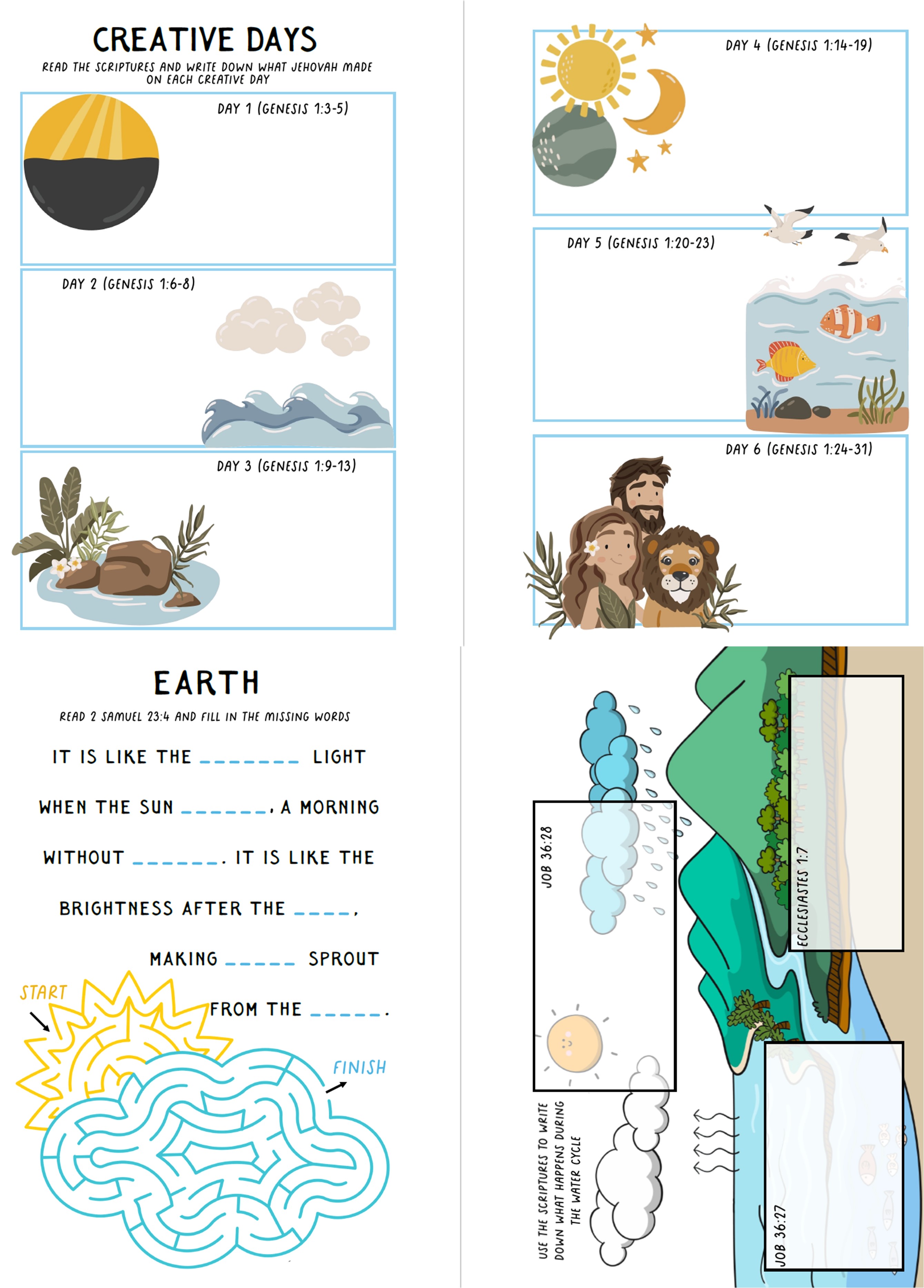 Bible Creation Activity Book JW Kids