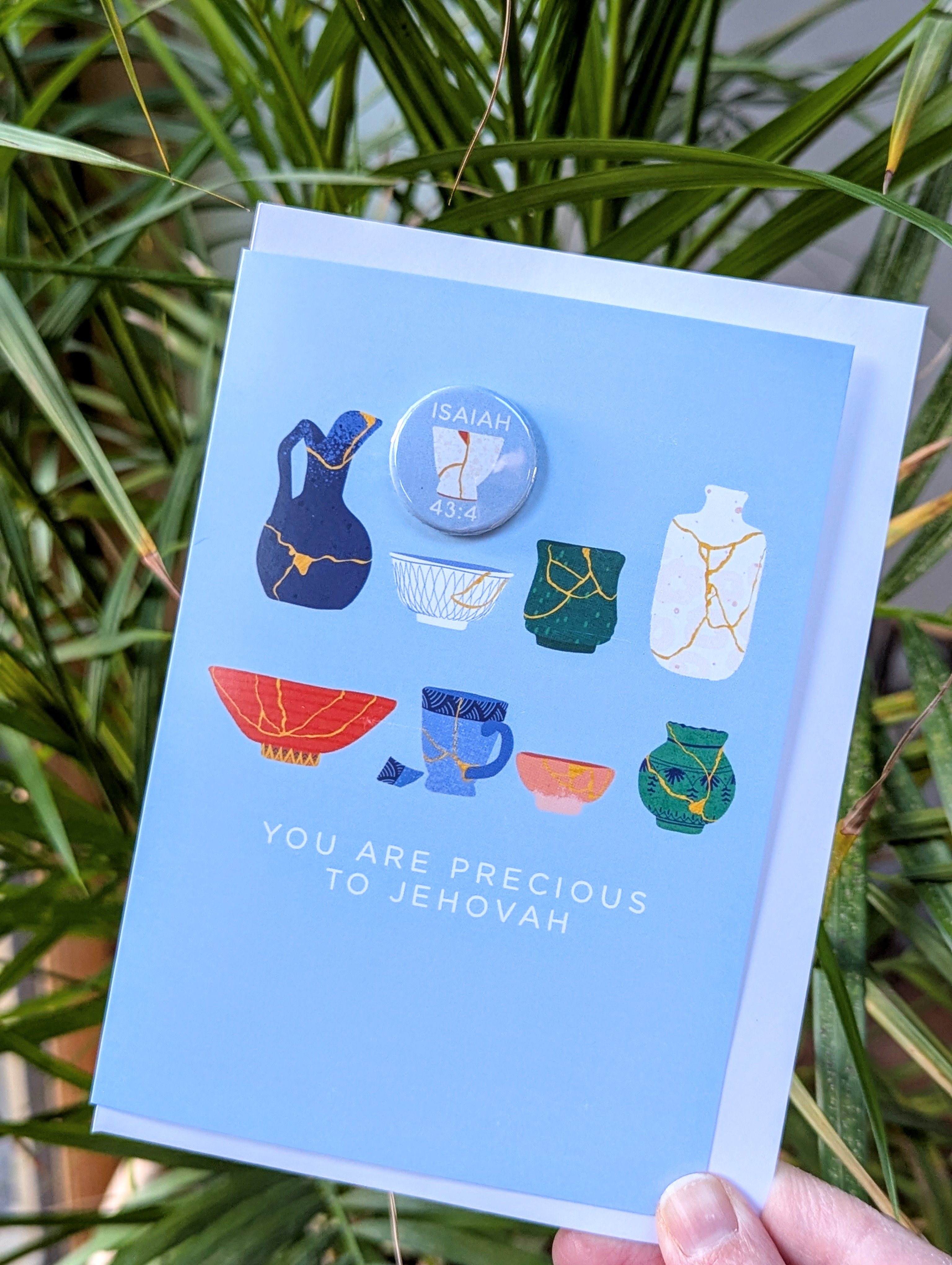 Precious to Jehovah Card & Pin Badge Kintsugi