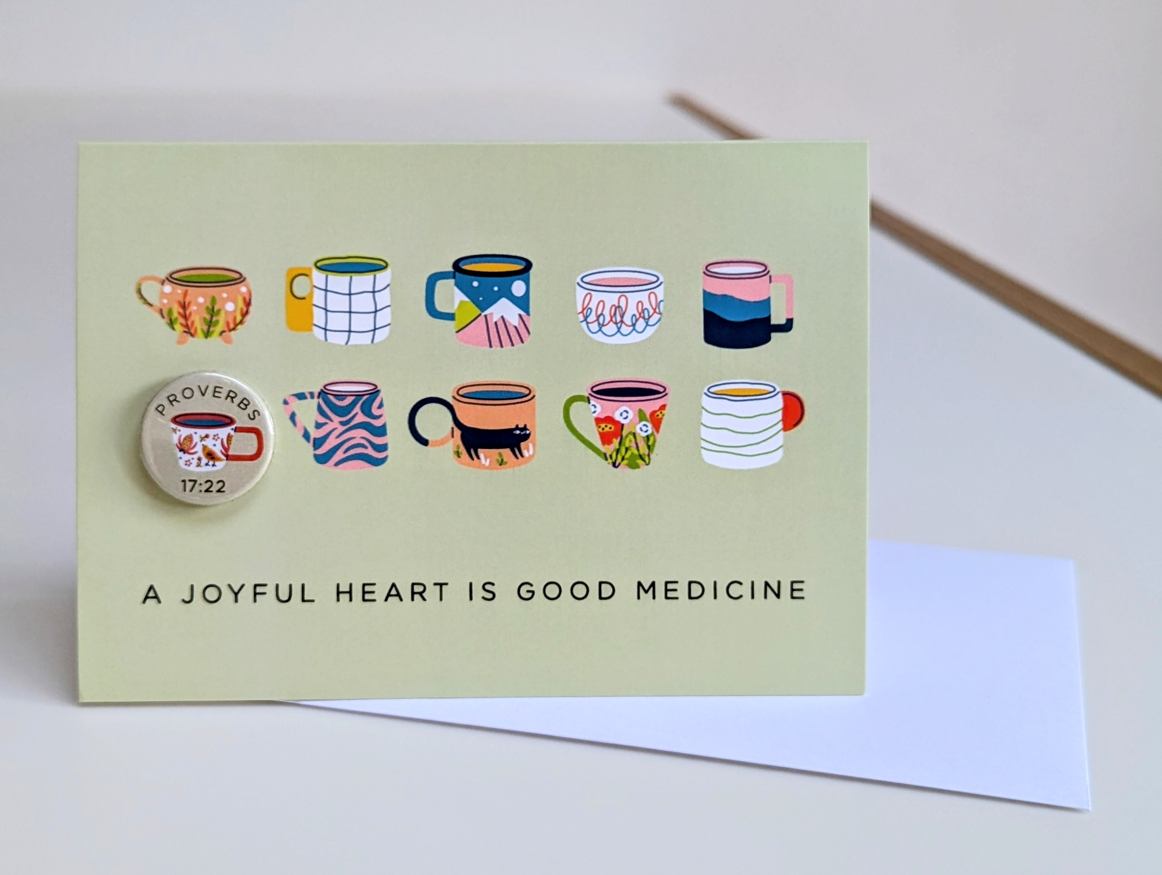 Joyful Heart Card & Pin Badge