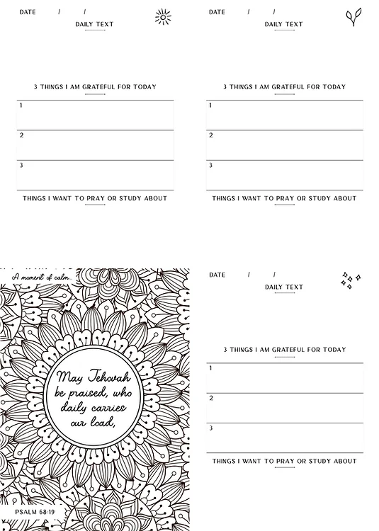 JW Daily Gratitude Journal & Broadcasting Notes