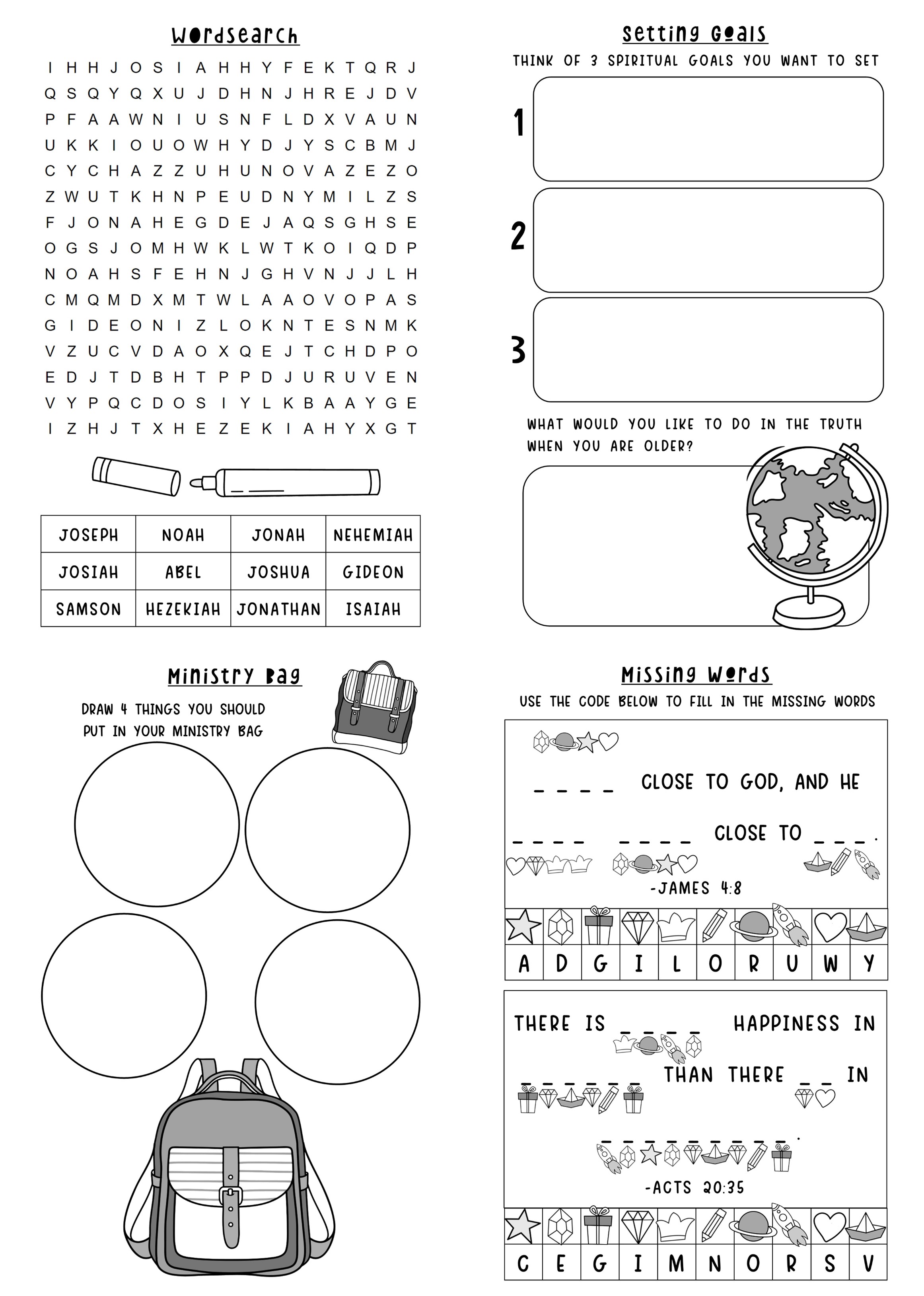 DIGITAL Kids Meeting Activity Notebook
