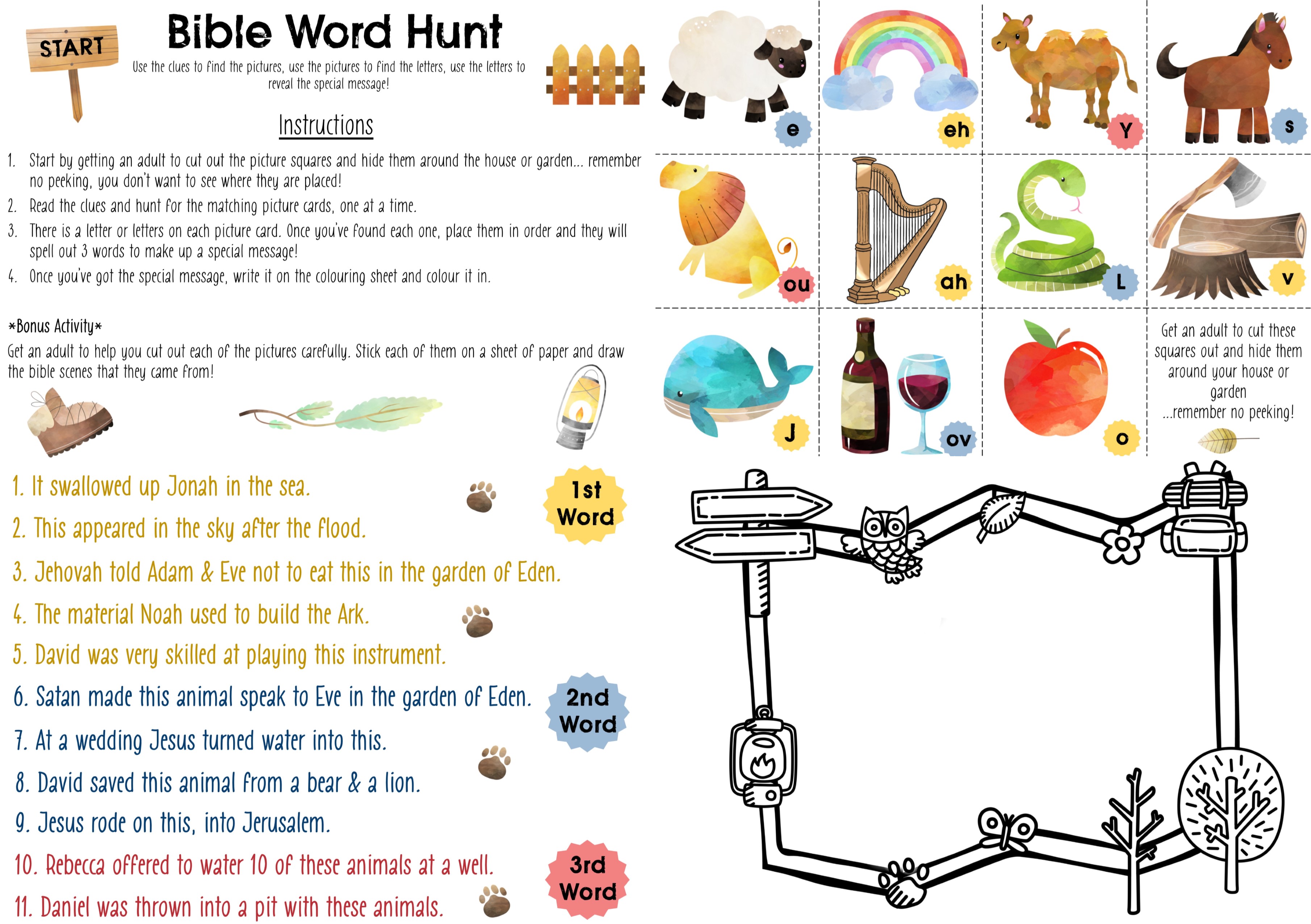 Bible Word Hunt Kids Activity Pack