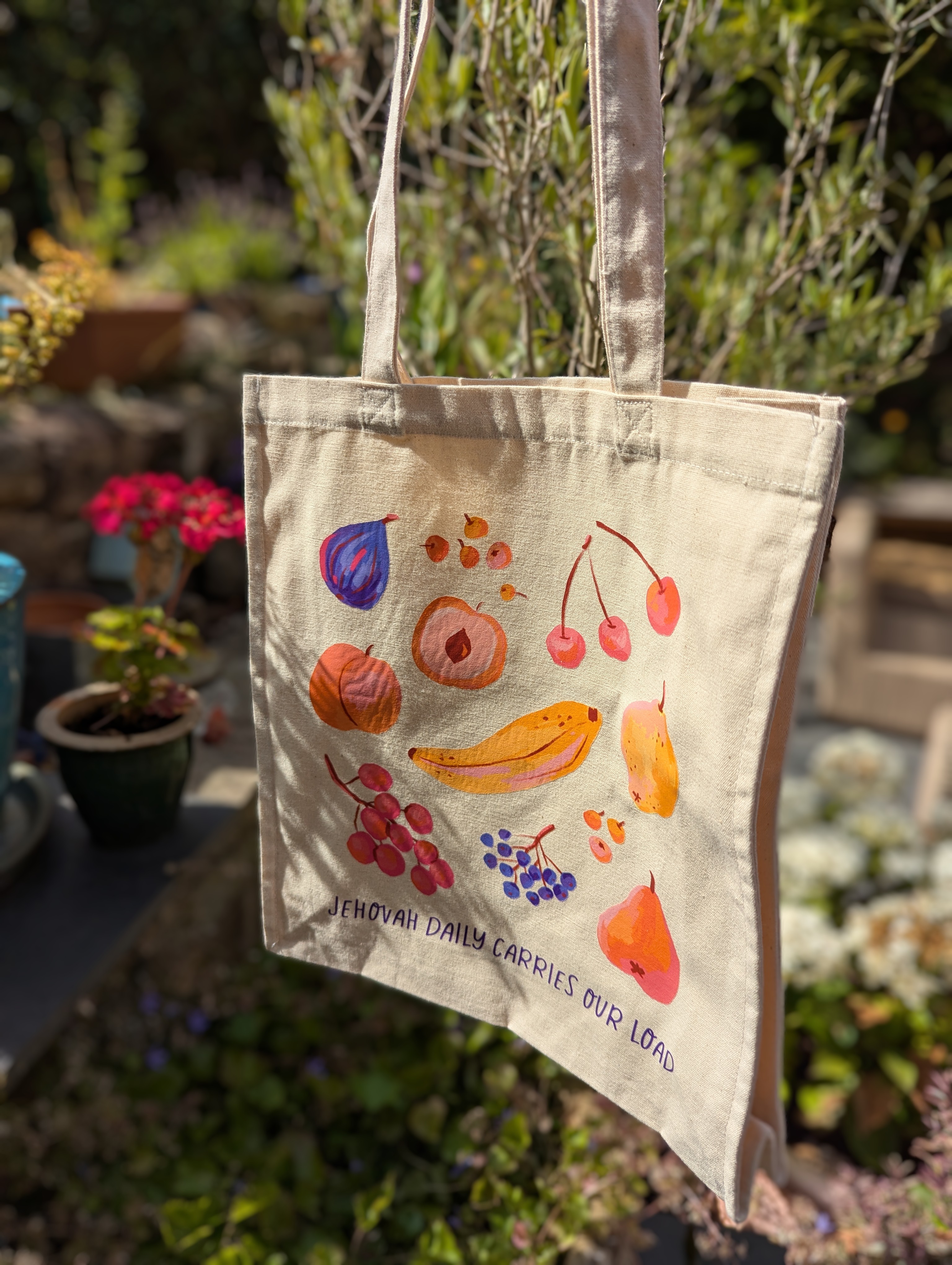 Jehovah Daily Carries Our Load Tote Bag