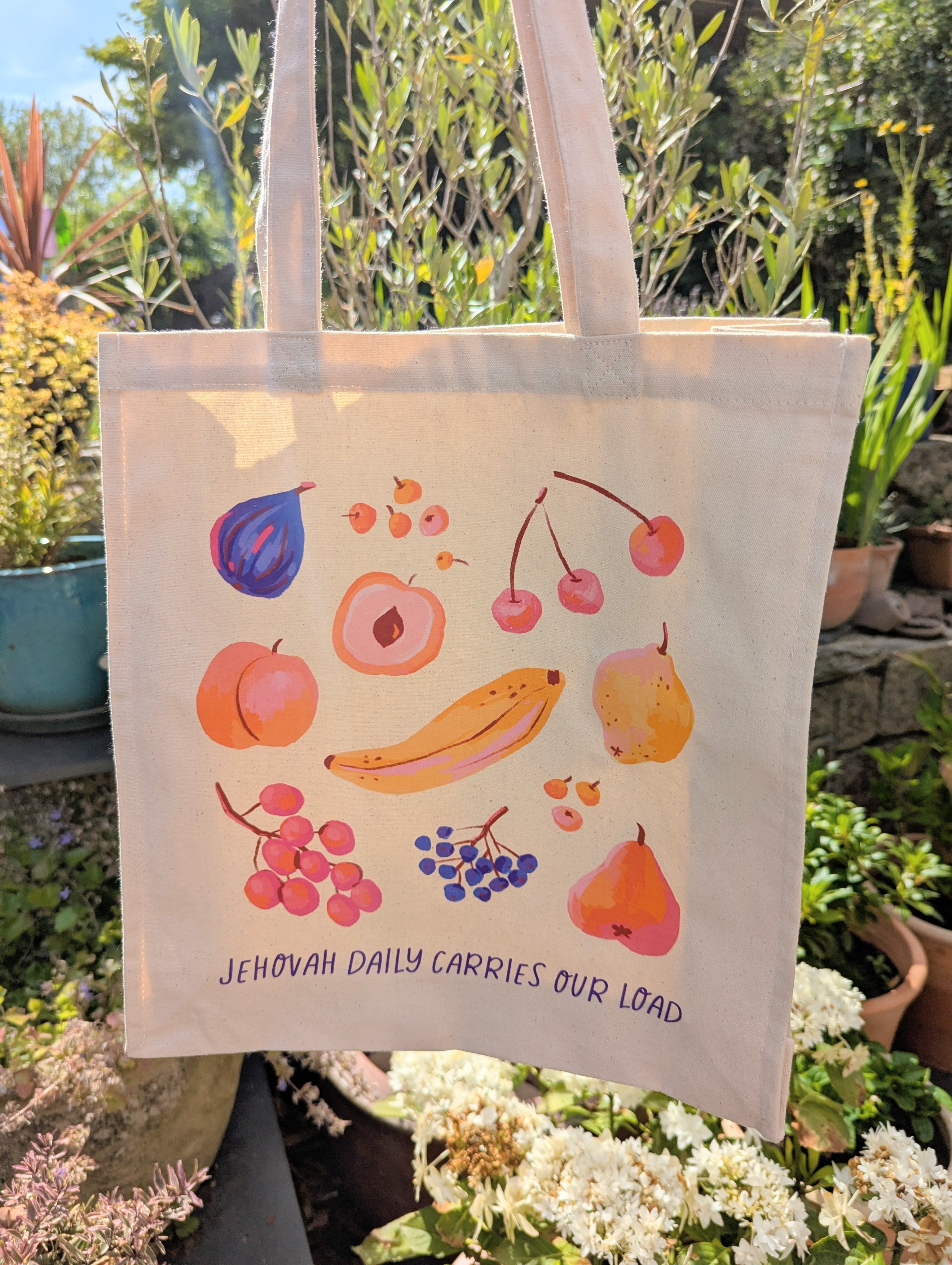 Jehovah Daily Carries Our Load Tote Bag