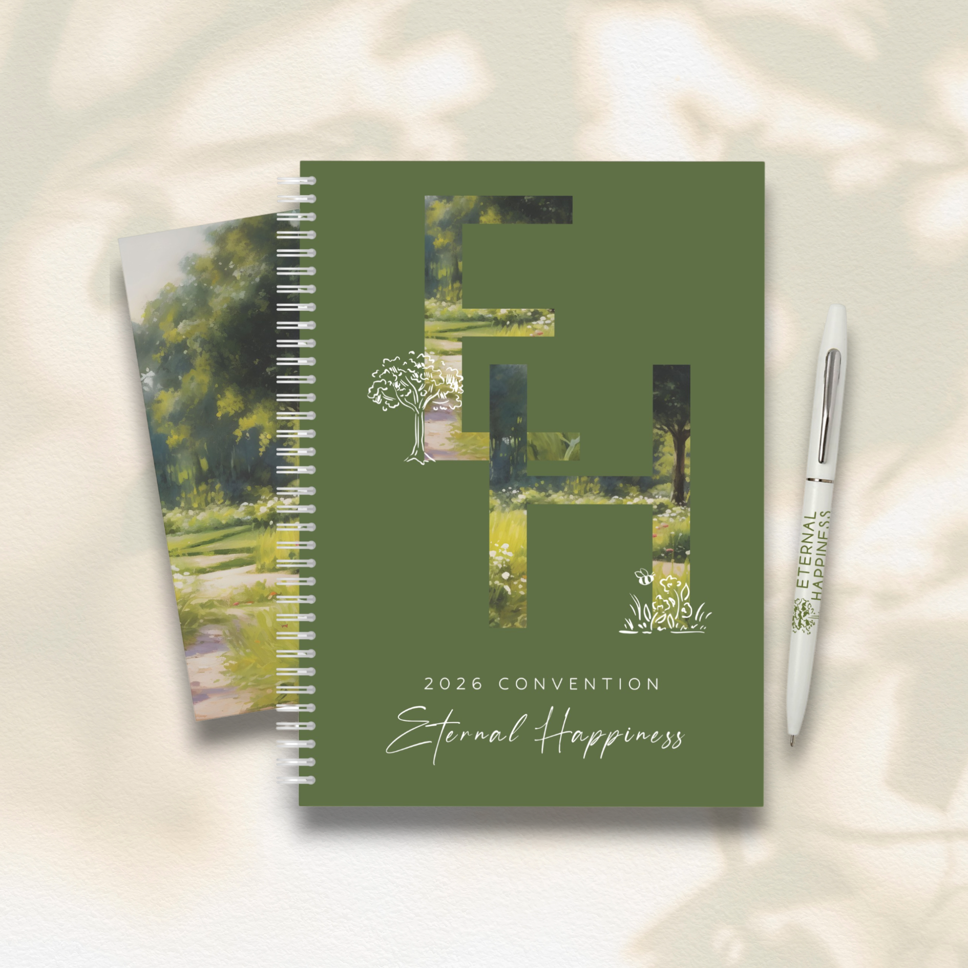 Eternal Happiness Notebook FREE Pen & Bookmark