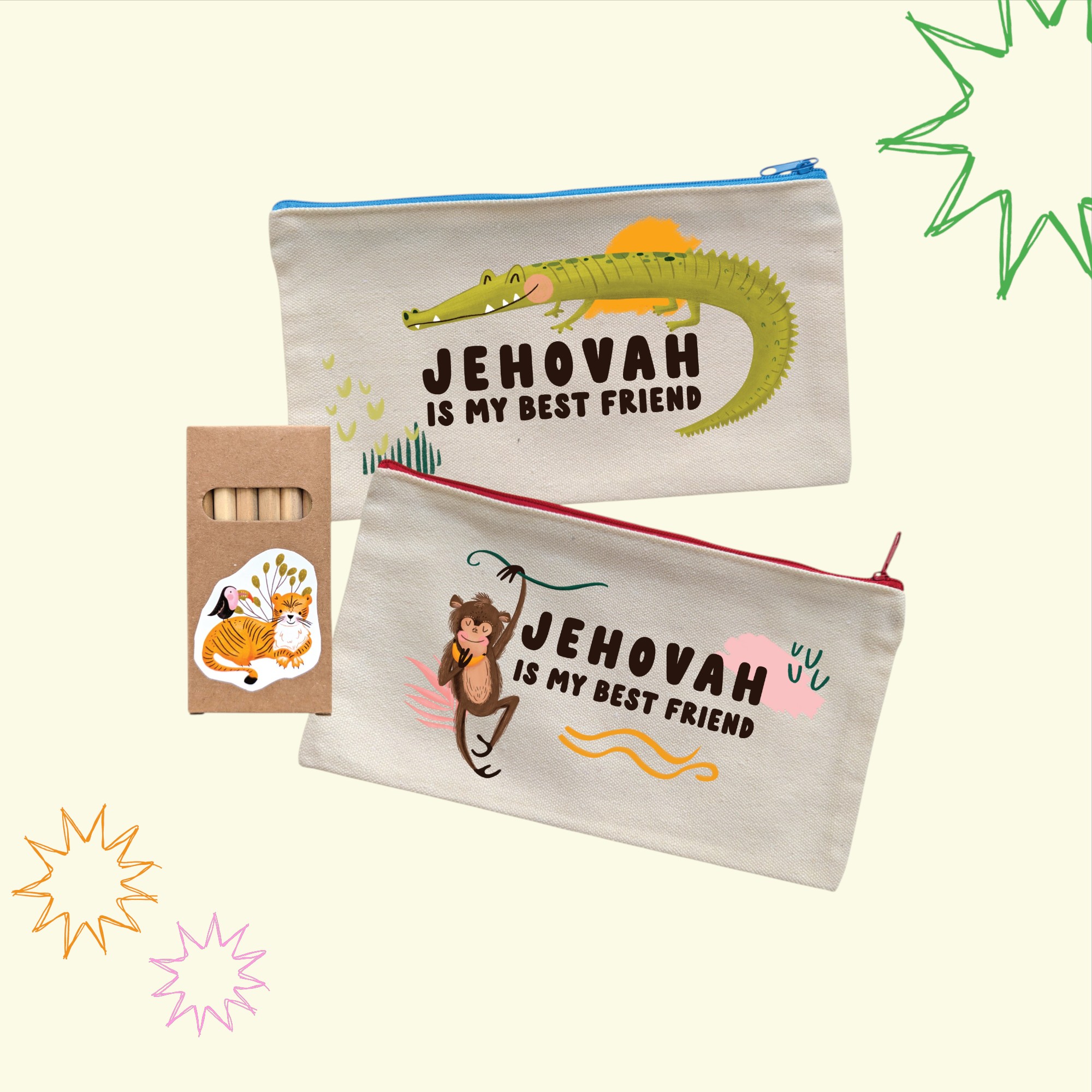Jehovah Is My Best Friend Pencil Case & Pencils