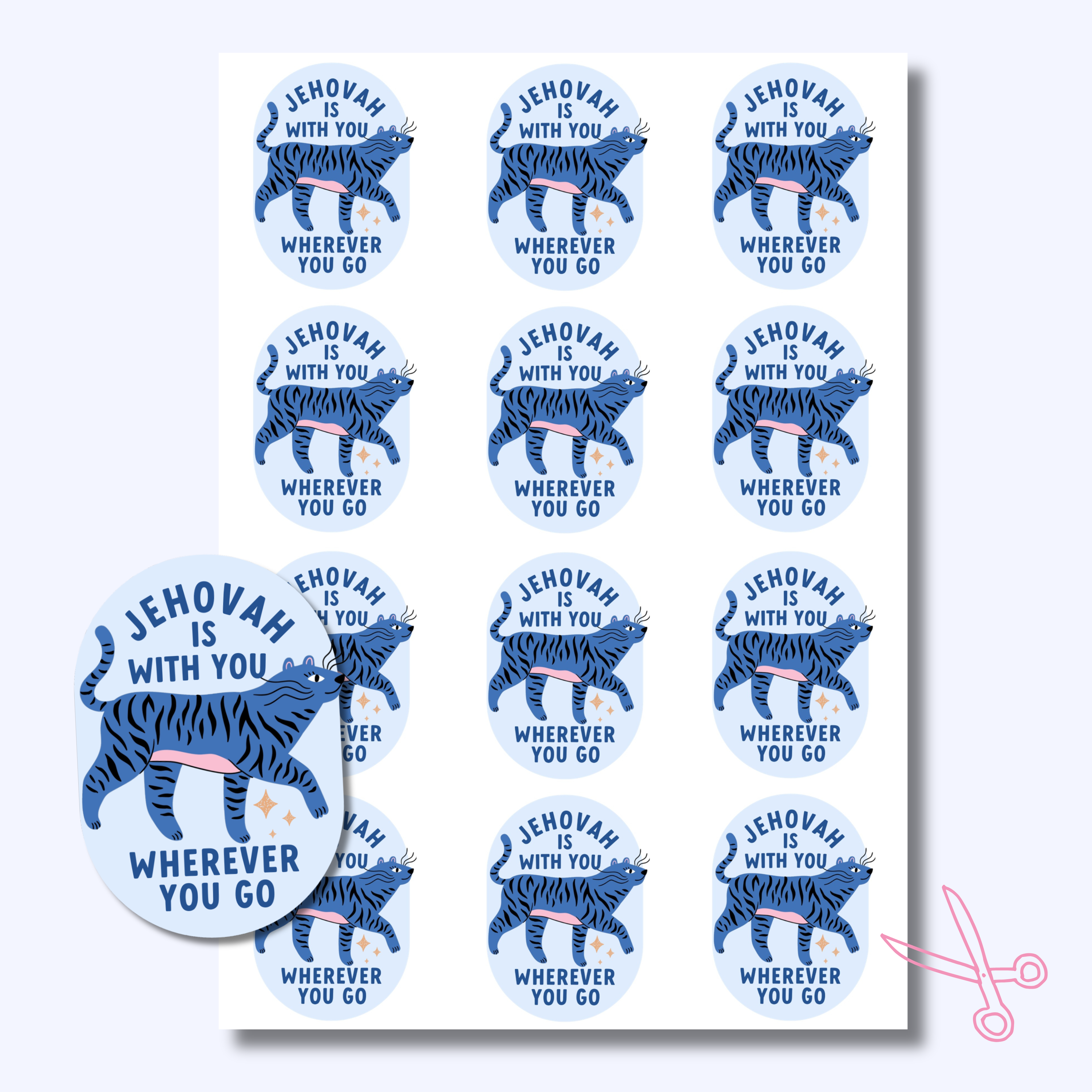 DIGITAL Printable Jehovah Is With You Sticker Sheet