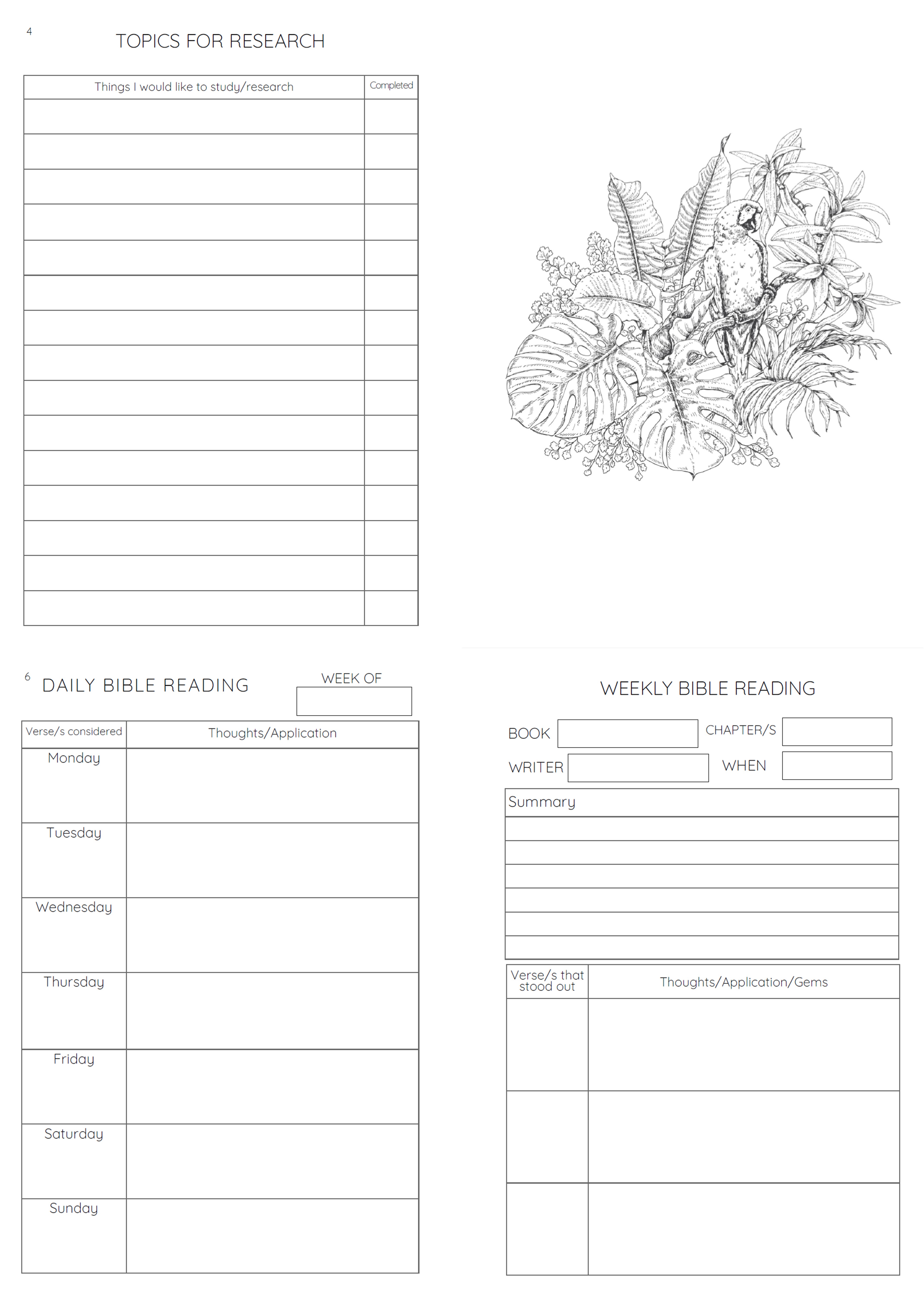 Personal Bible Study Journal Wiro Bound