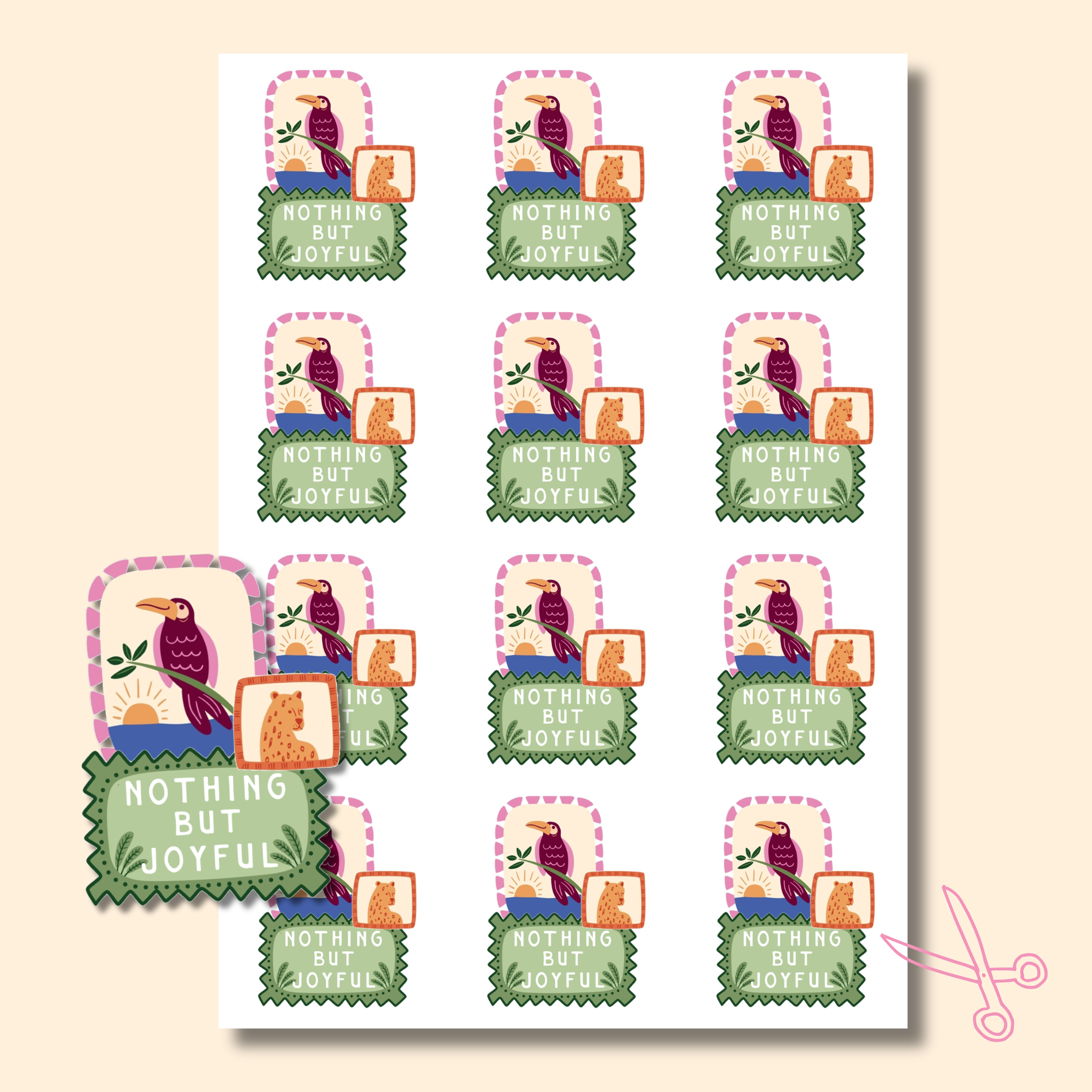 DIGITAL Printable Nothing But Joyful Sticker Sheet