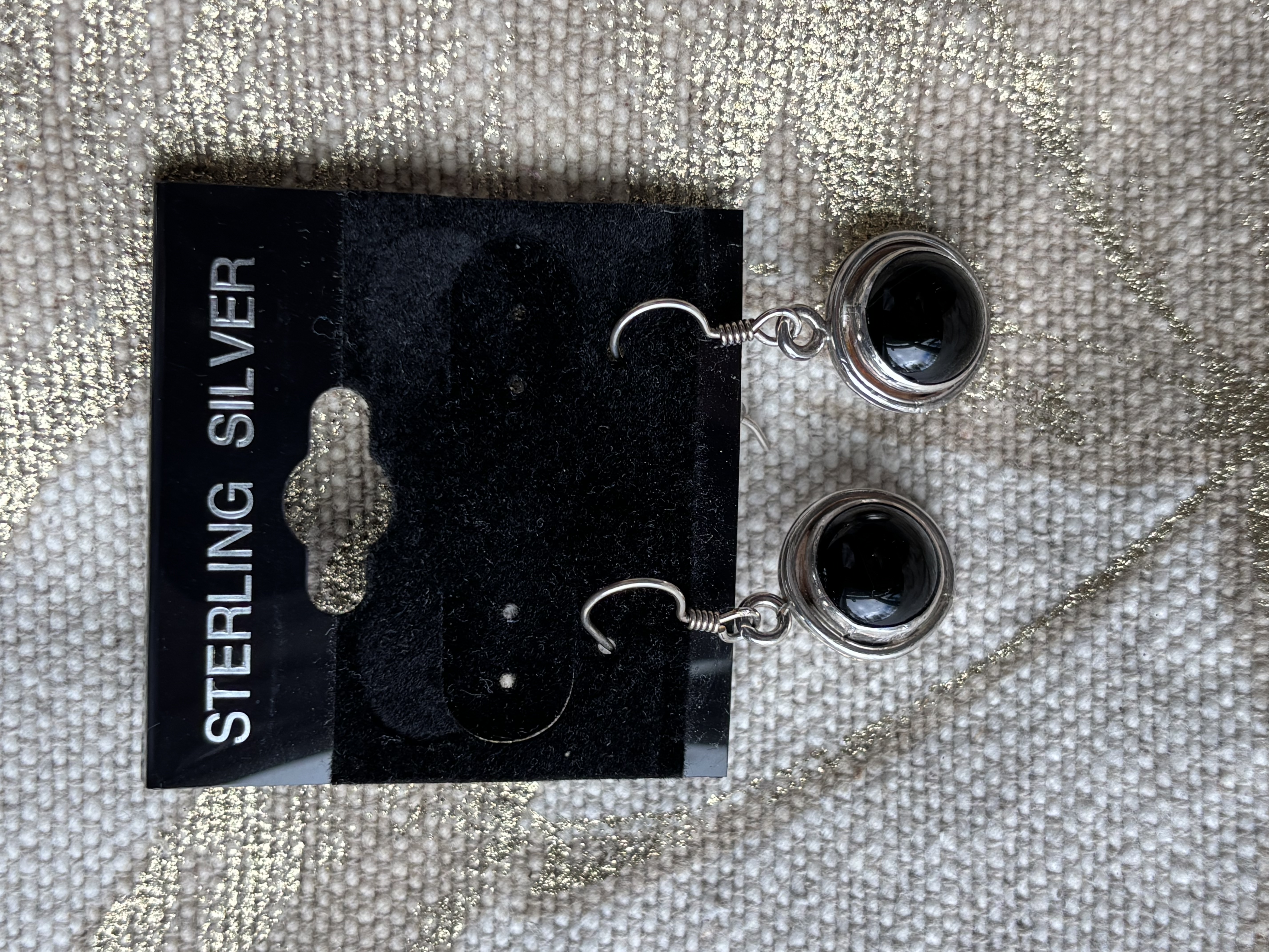 Handmade Sterling Silver Earrings with Black Onyx