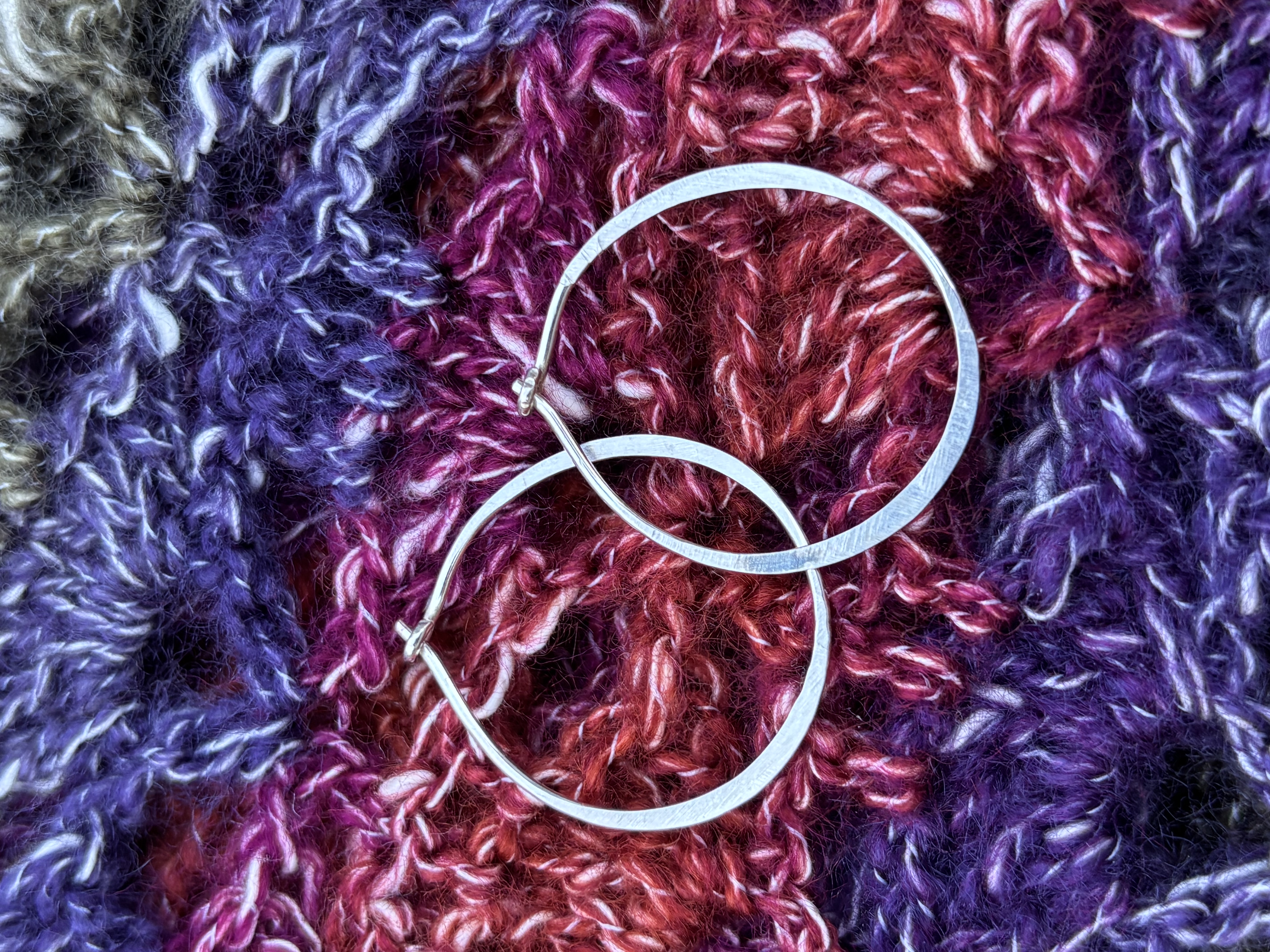 Medium Handmade 925 Sterling Silver Hoop Earrings-20 Gauge